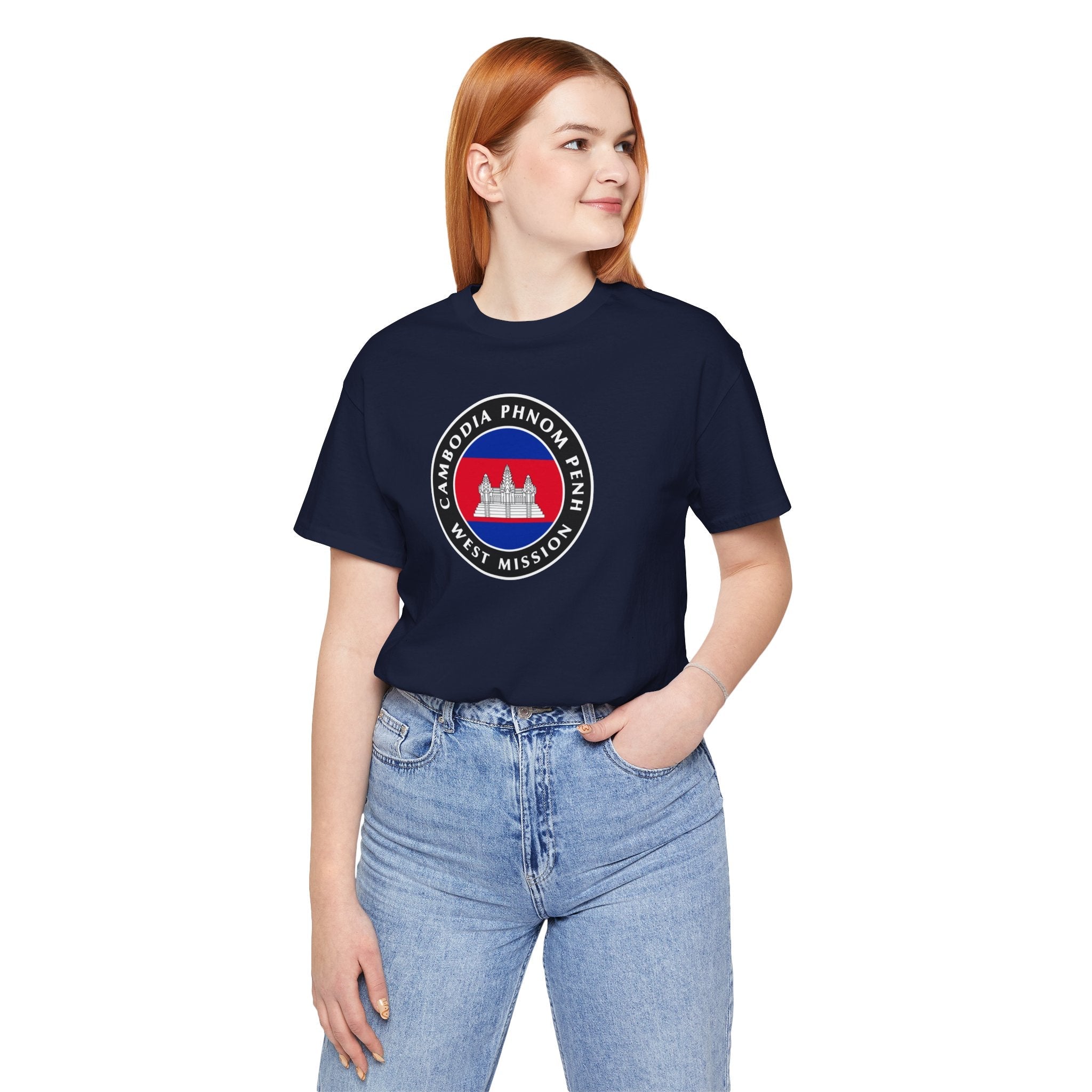 Cambodia Phnom Penh West Mission Flag Logo (Black Border) T-shirt - Mission Wishlist - LDS Missionary Gift Store