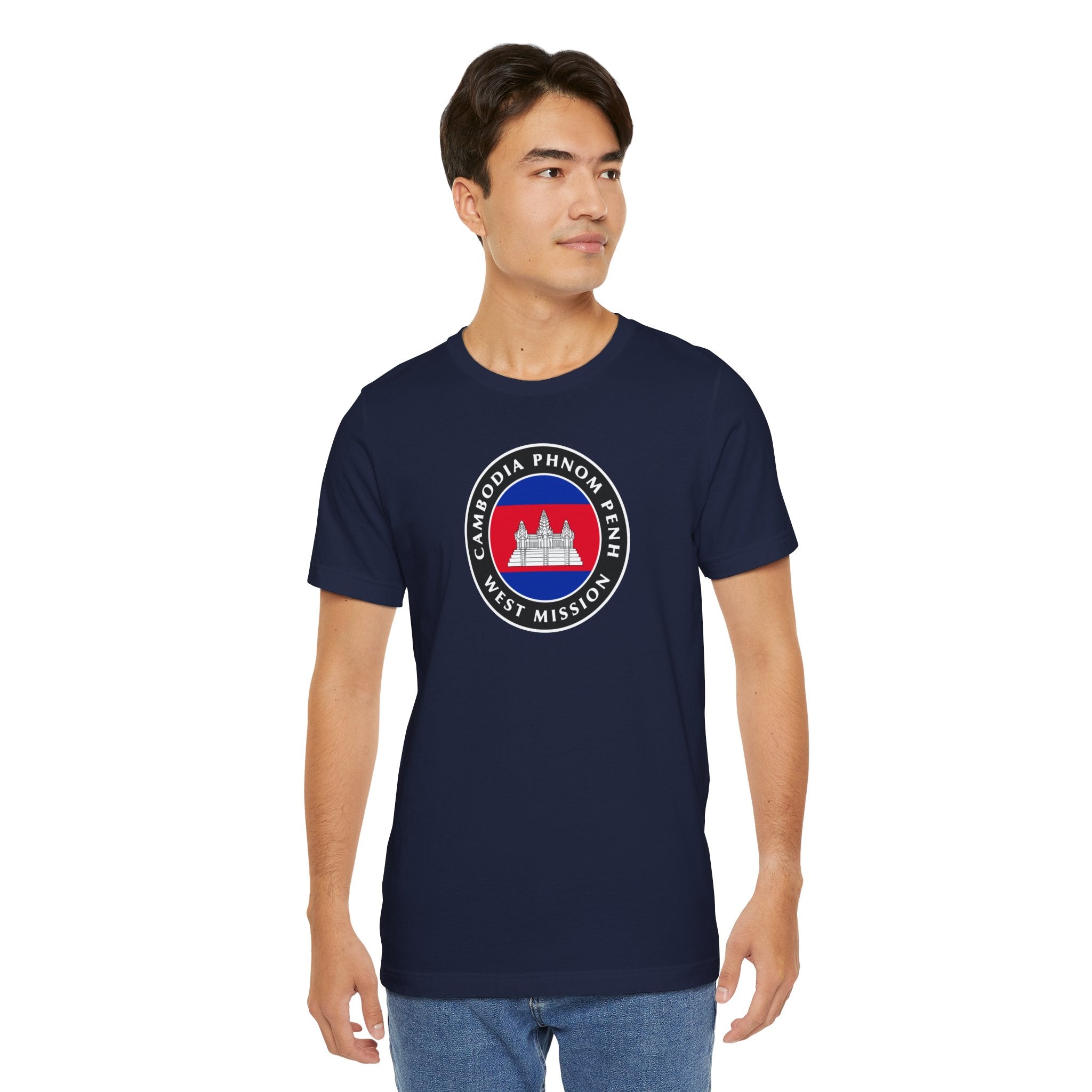 Cambodia Phnom Penh West Mission Flag Logo (Black Border) T-shirt - Mission Wishlist - LDS Missionary Gift Store