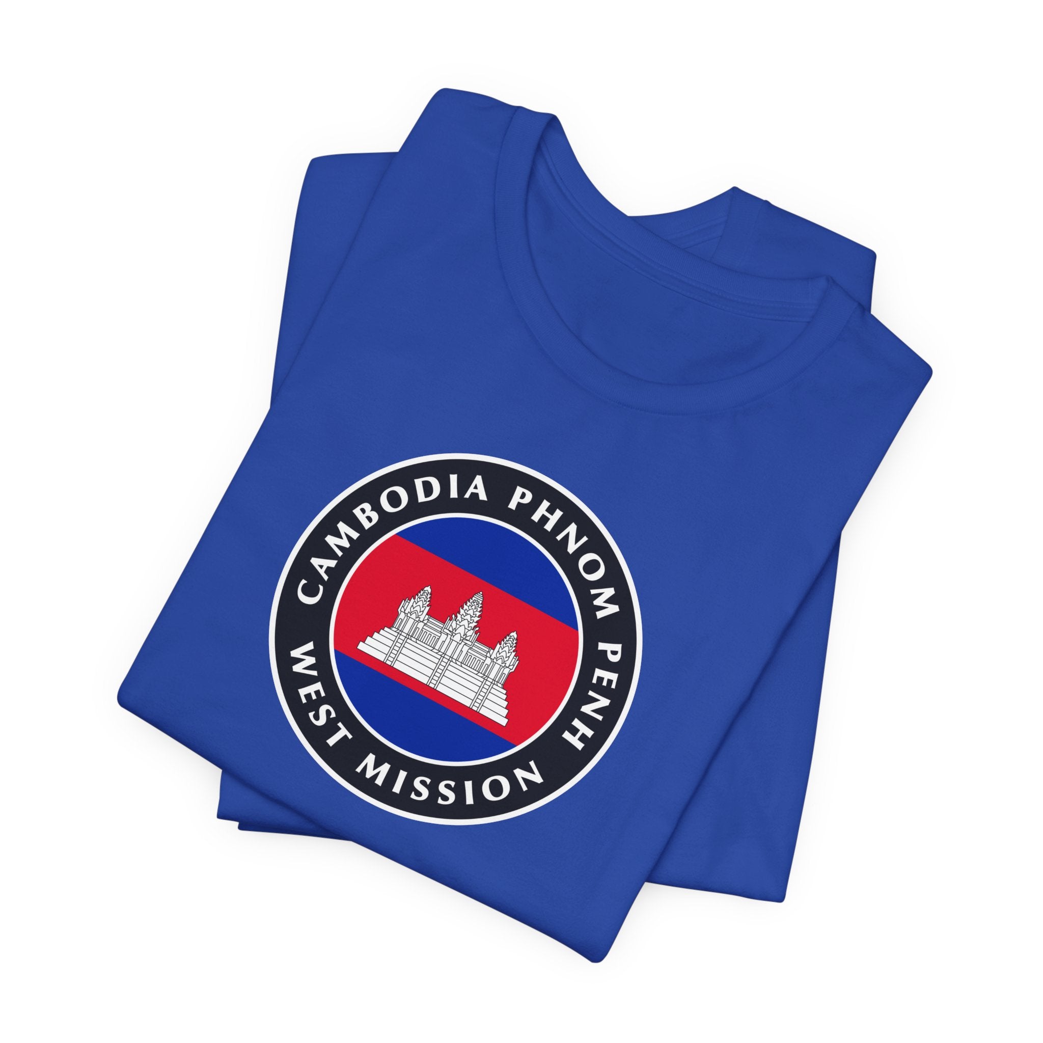 Cambodia Phnom Penh West Mission Flag Logo (Black Border) T-shirt - Mission Wishlist - LDS Missionary Gift Store