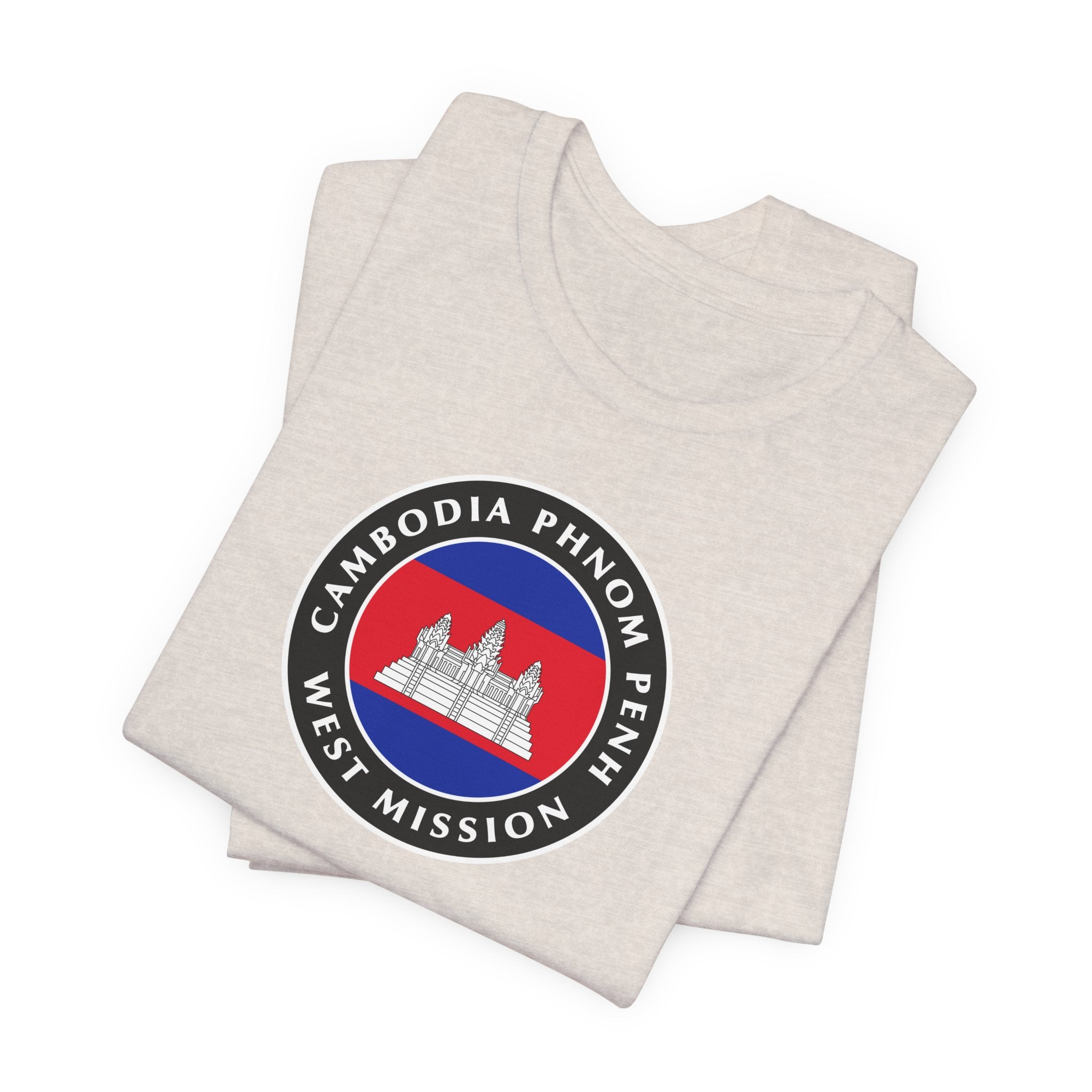 Cambodia Phnom Penh West Mission Flag Logo (Black Border) T-shirt - Mission Wishlist - LDS Missionary Gift Store