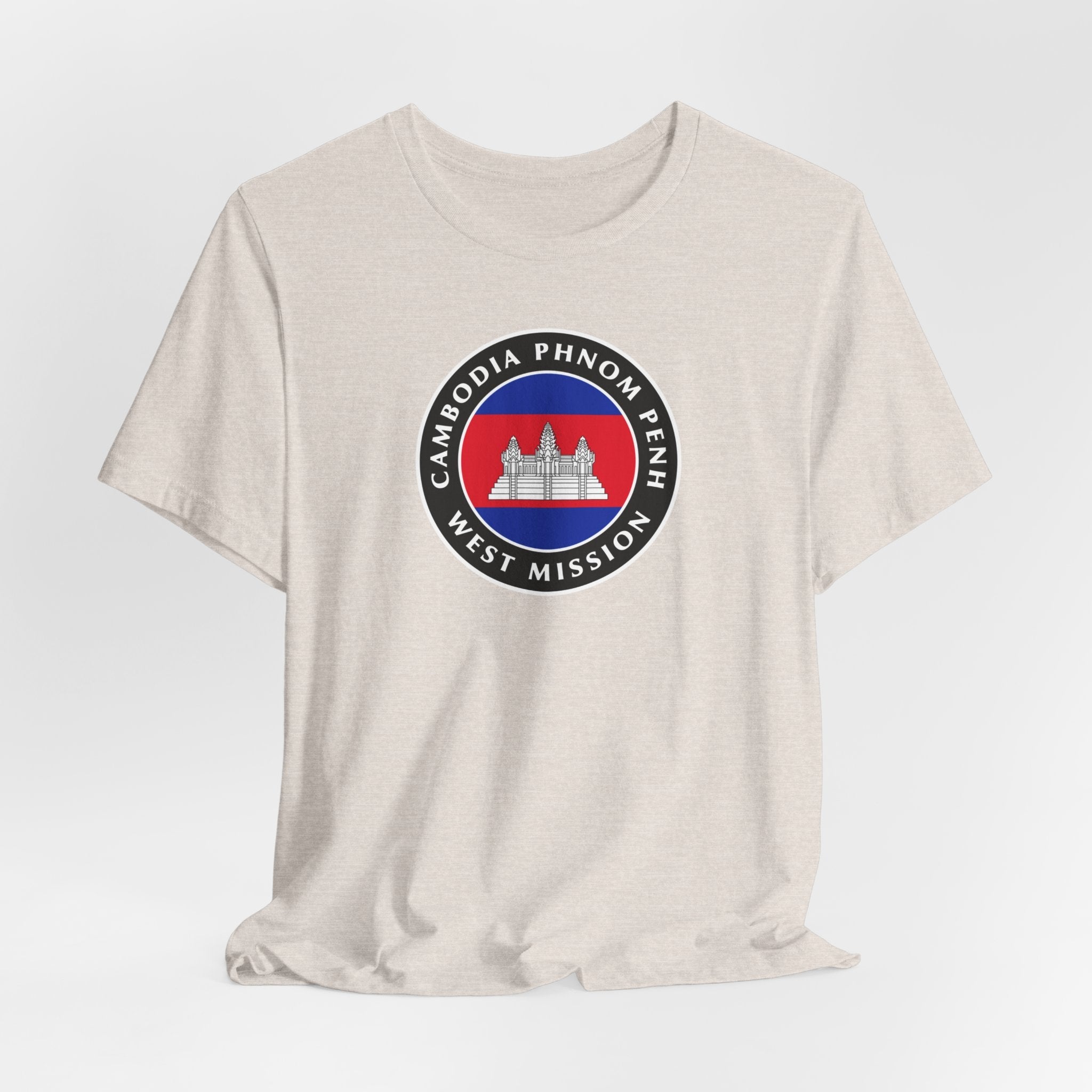 Cambodia Phnom Penh West Mission Flag Logo (Black Border) T-shirt - Mission Wishlist - LDS Missionary Gift Store