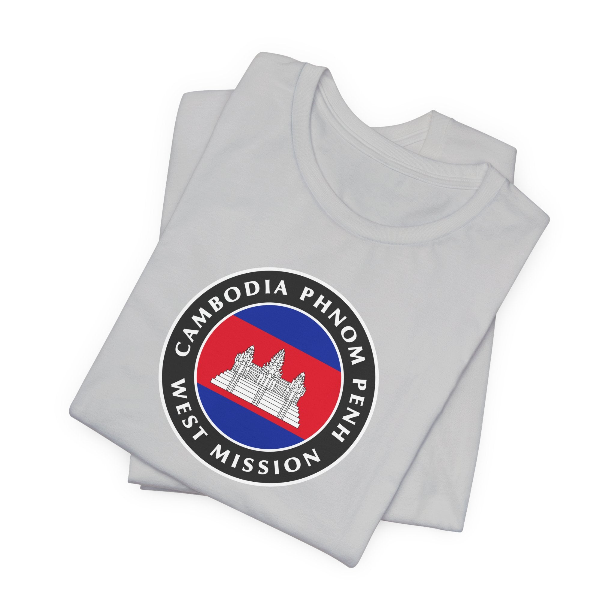 Cambodia Phnom Penh West Mission Flag Logo (Black Border) T-shirt - Mission Wishlist - LDS Missionary Gift Store