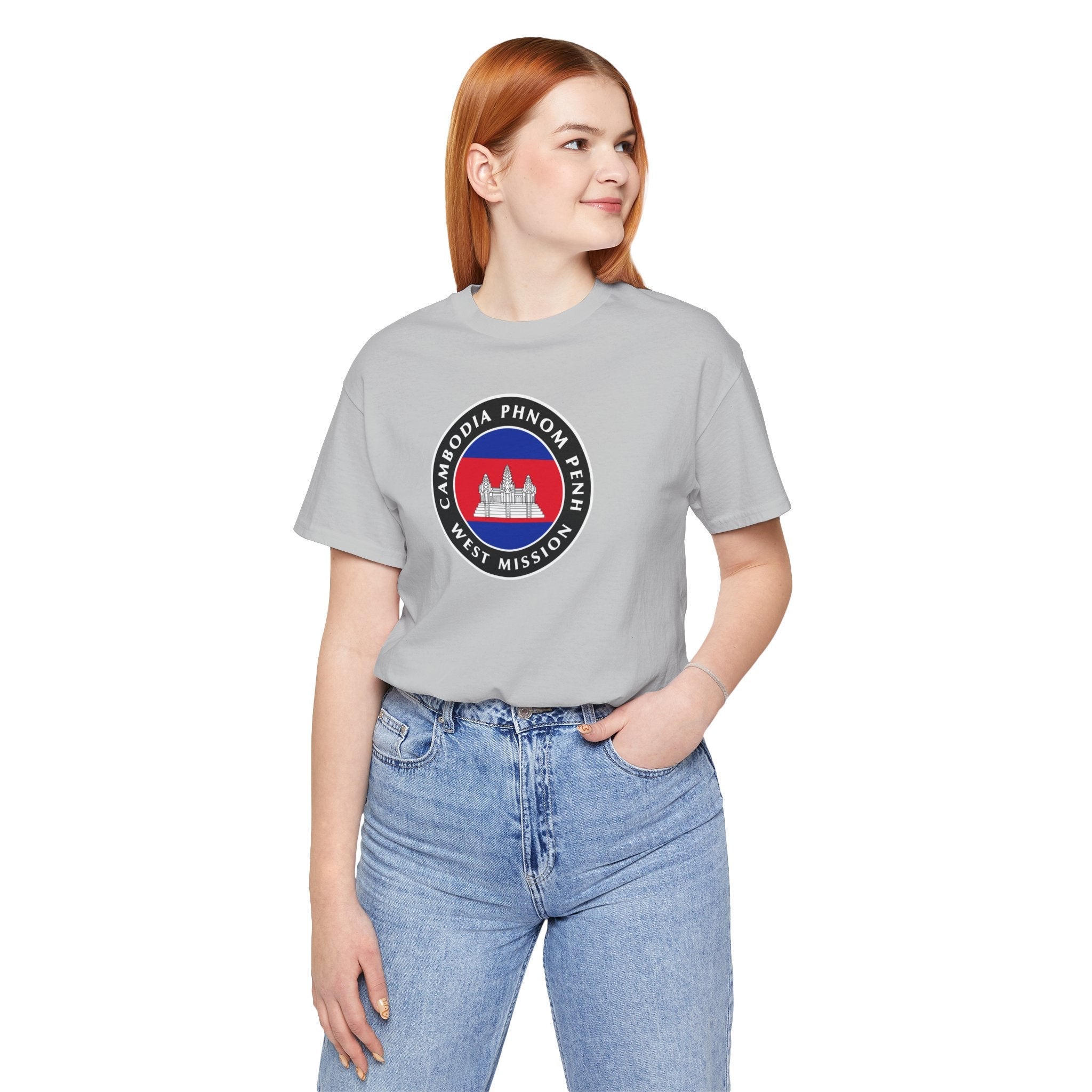 Cambodia Phnom Penh West Mission Flag Logo (Black Border) T-shirt - Mission Wishlist - LDS Missionary Gift Store
