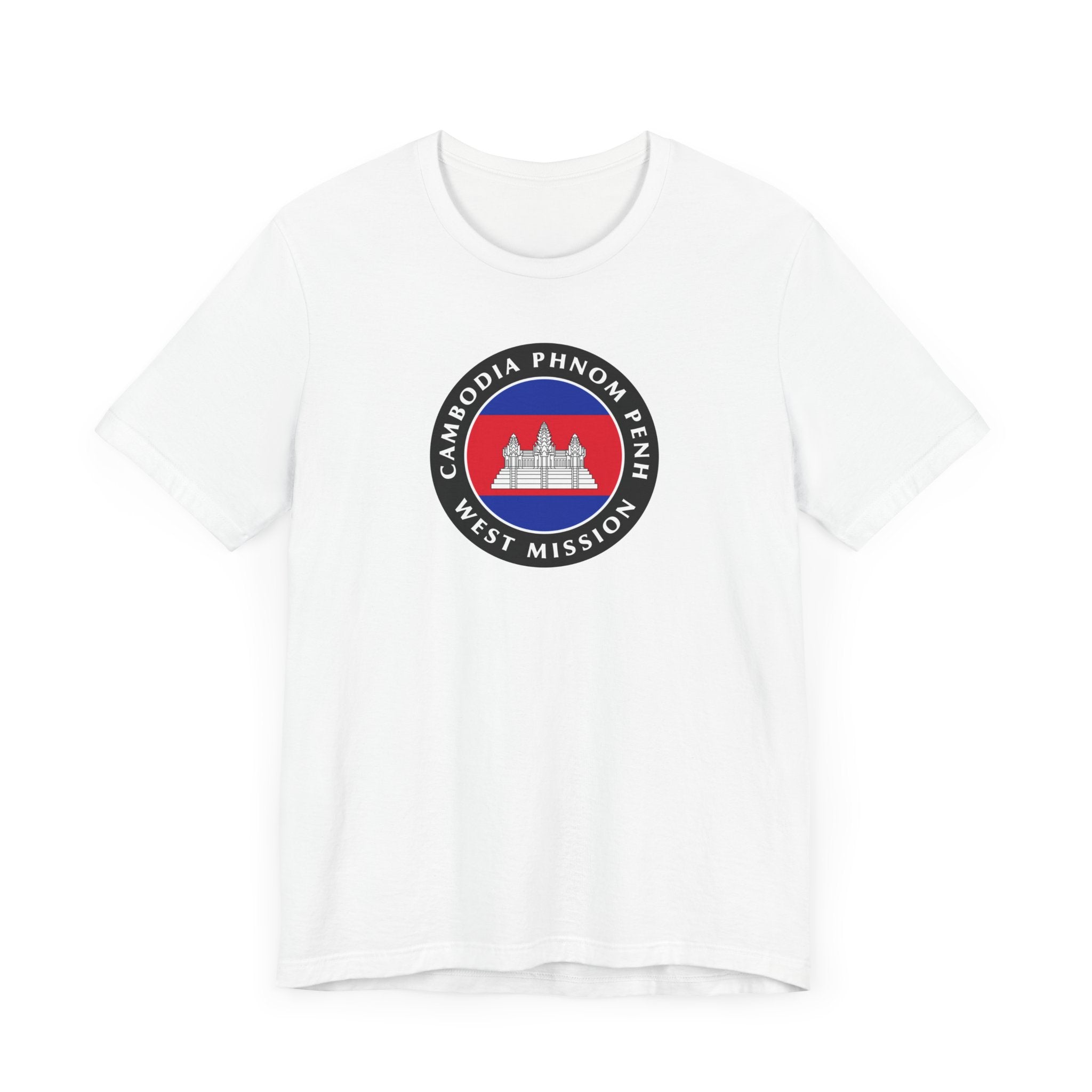 Cambodia Phnom Penh West Mission Flag Logo (Black Border) T-shirt - Mission Wishlist - LDS Missionary Gift Store