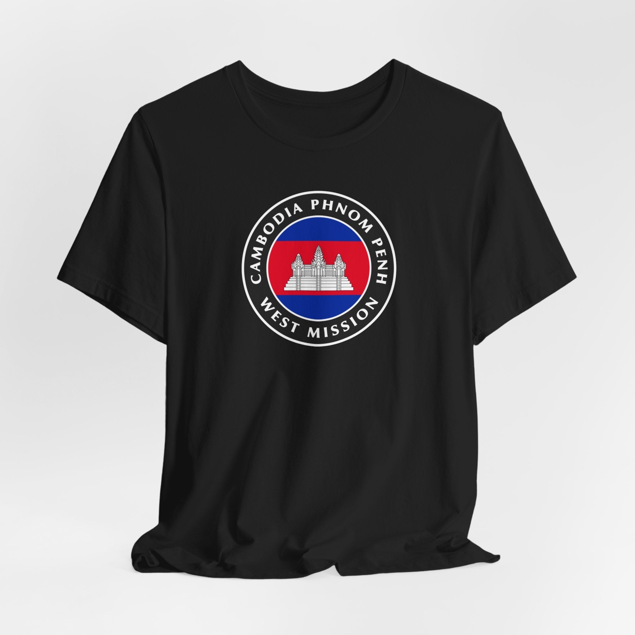 Cambodia Phnom Penh West Mission Flag Logo (Black Border) T-shirt - Mission Wishlist - LDS Missionary Gift Store