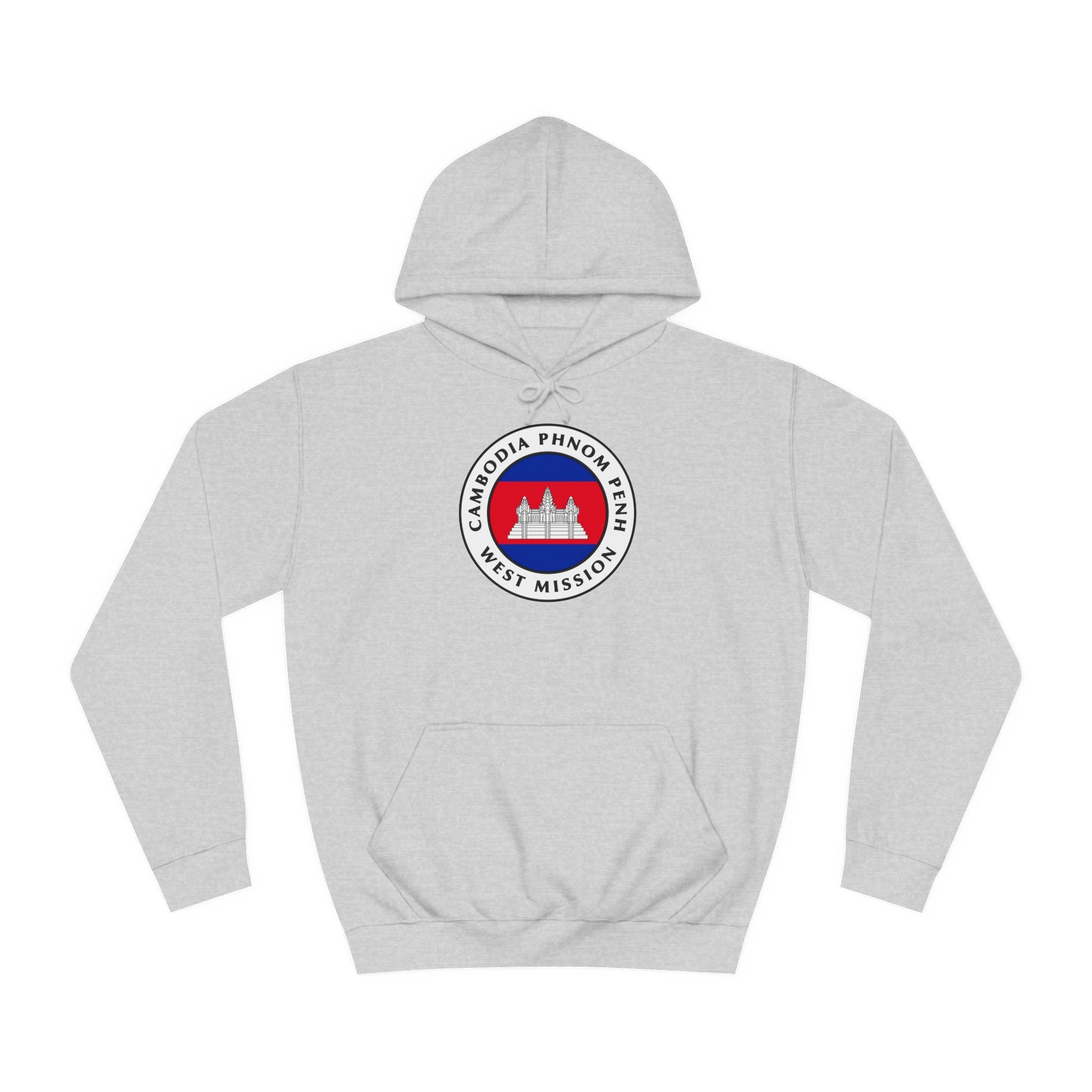 Cambodia Phnom Penh West Mission Flag Logo (White Border) College Hoodie - Mission Wishlist - LDS Missionary Gift Store