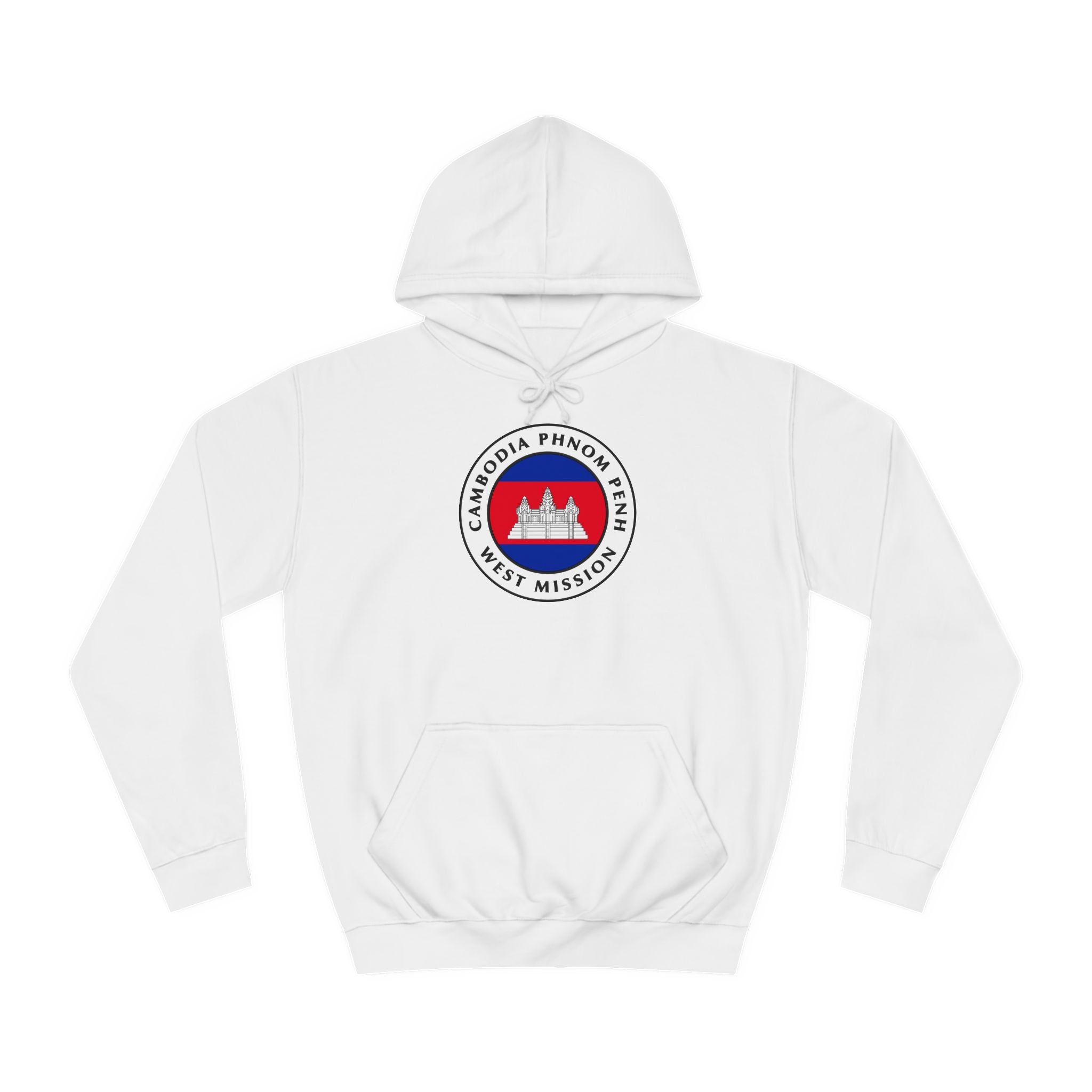 Cambodia Phnom Penh West Mission Flag Logo (White Border) College Hoodie - Mission Wishlist - LDS Missionary Gift Store