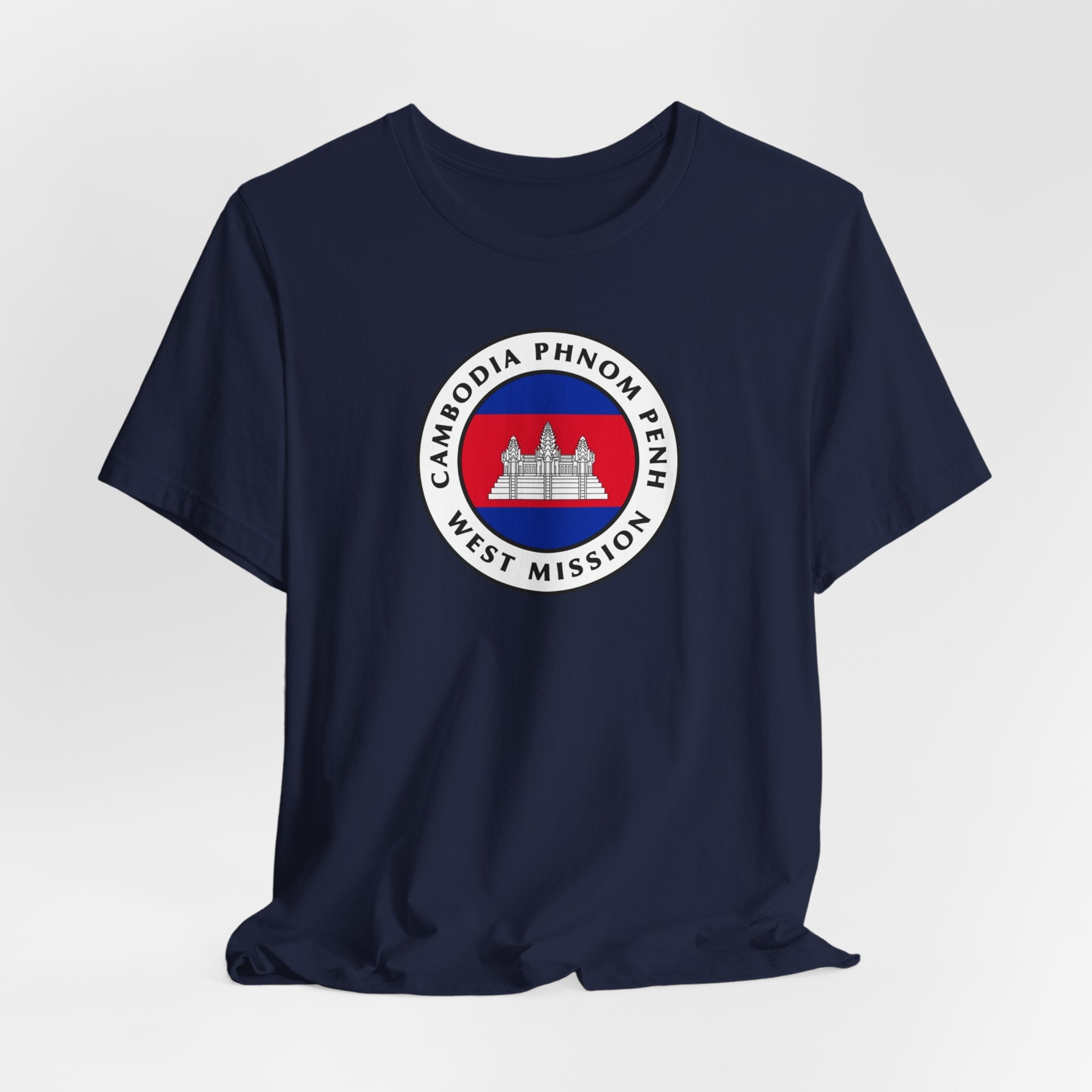 Cambodia Phnom Penh West Mission Flag Logo (White Border) T-shirt - Mission Wishlist - LDS Missionary Gift Store