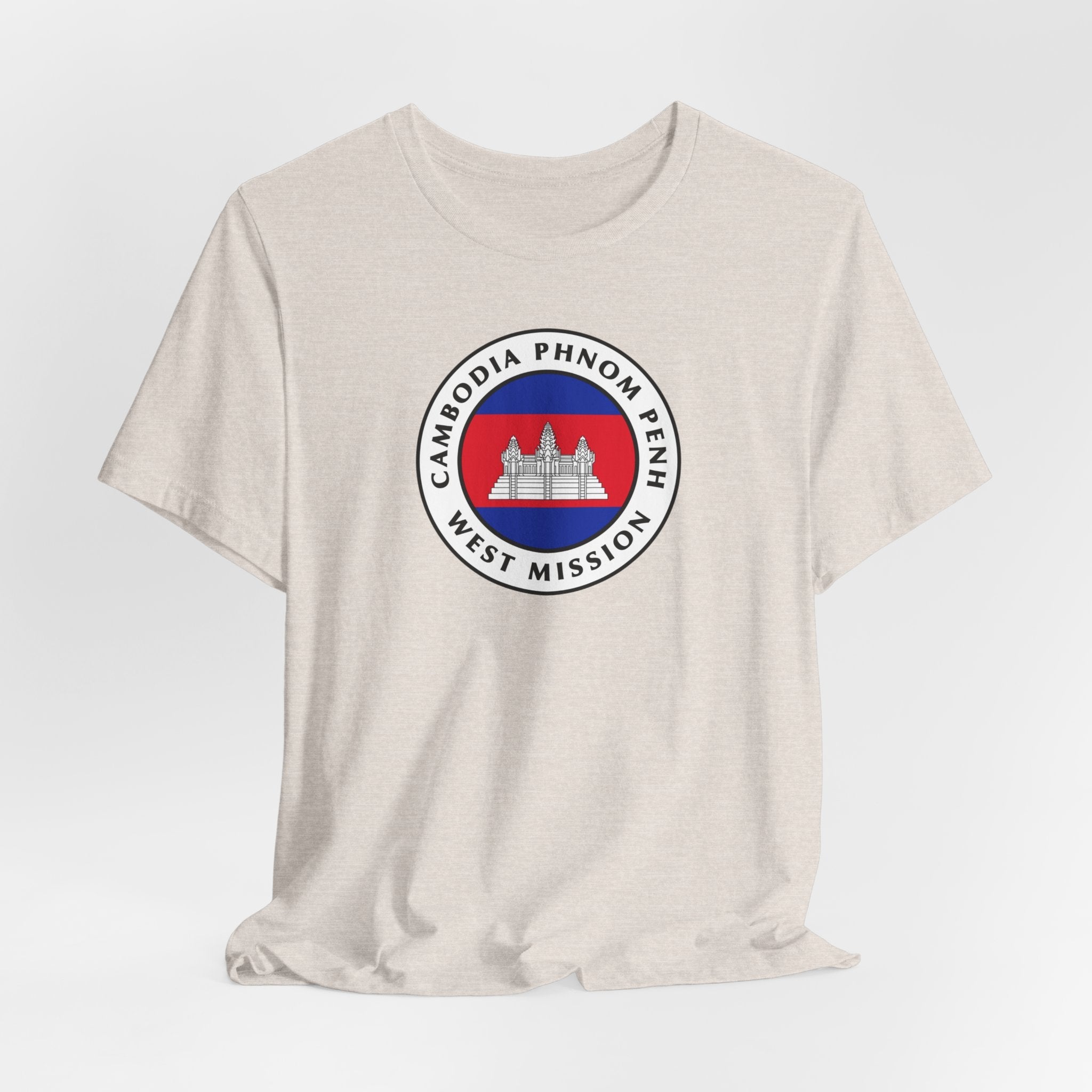 Cambodia Phnom Penh West Mission Flag Logo (White Border) T-shirt - Mission Wishlist - LDS Missionary Gift Store