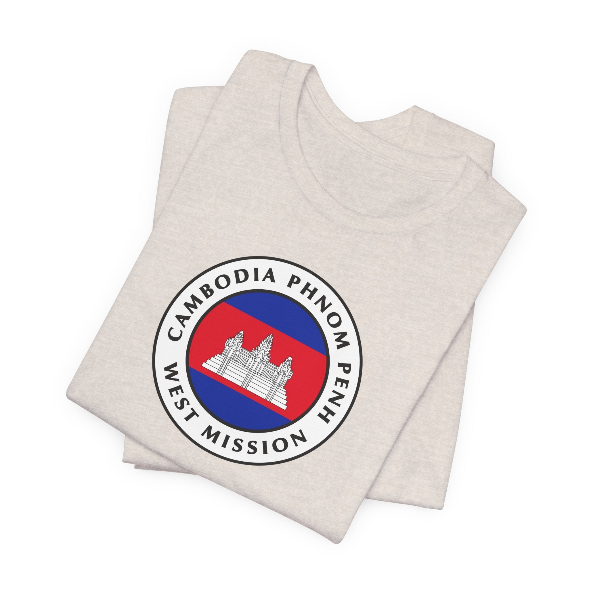 Cambodia Phnom Penh West Mission Flag Logo (White Border) T-shirt - Mission Wishlist - LDS Missionary Gift Store
