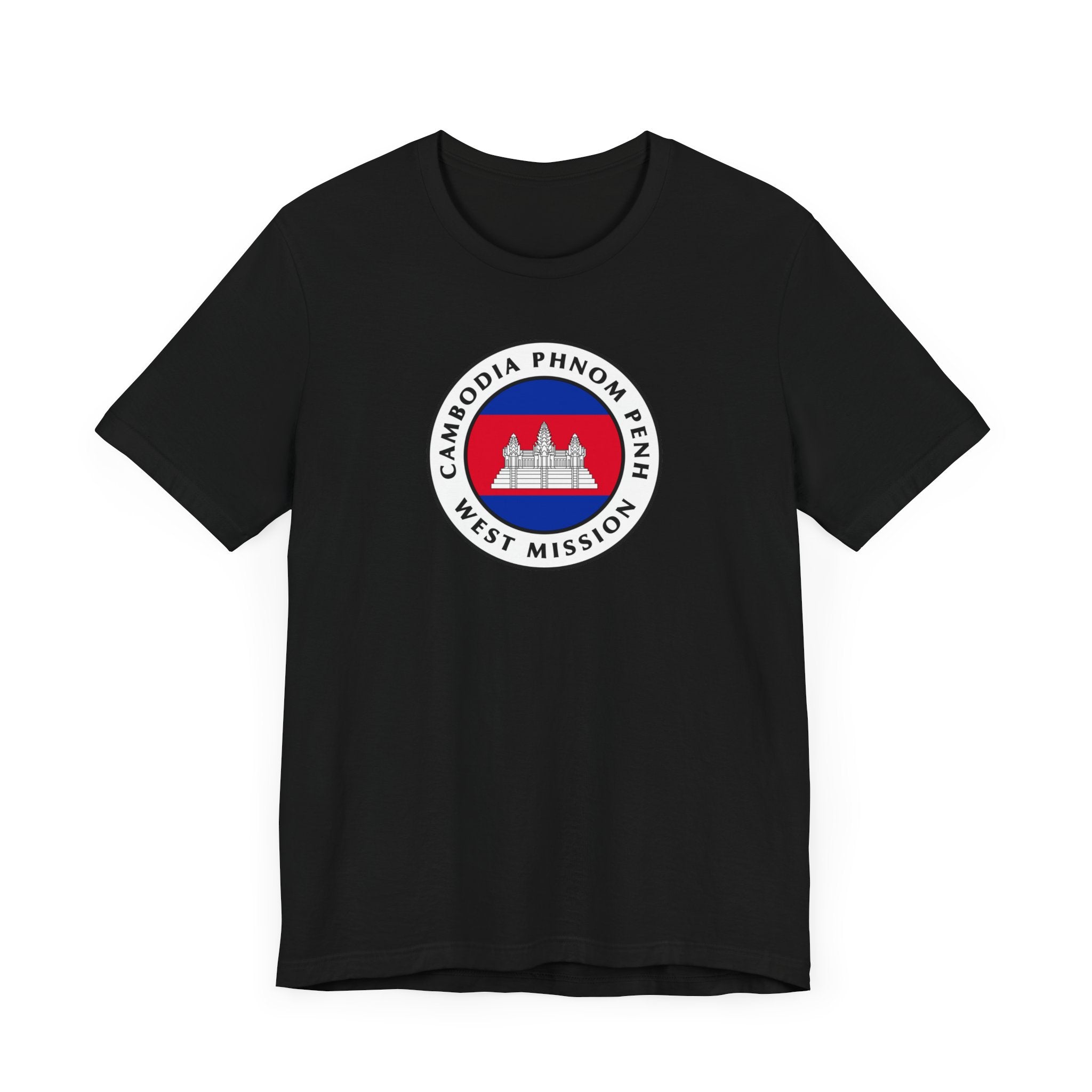 Cambodia Phnom Penh West Mission Flag Logo (White Border) T-shirt - Mission Wishlist - LDS Missionary Gift Store