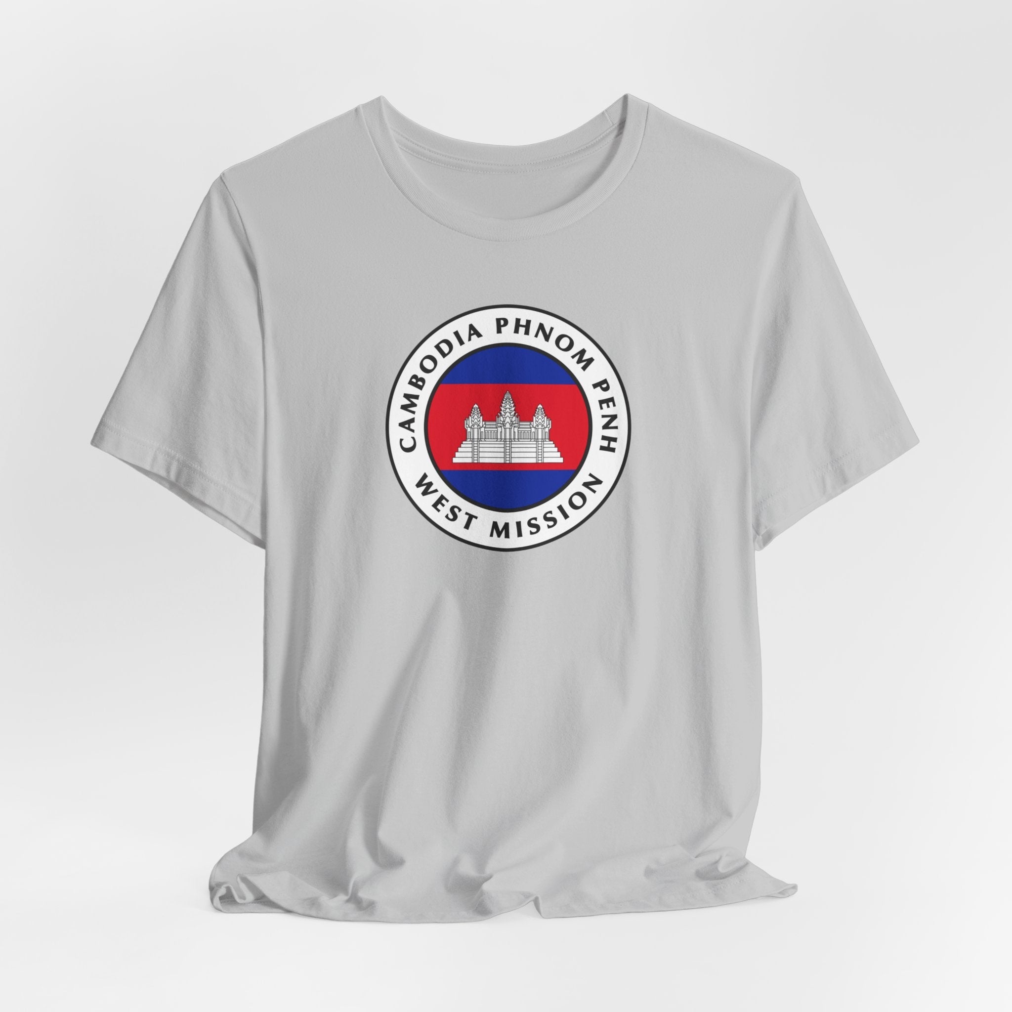 Cambodia Phnom Penh West Mission Flag Logo (White Border) T-shirt - Mission Wishlist - LDS Missionary Gift Store