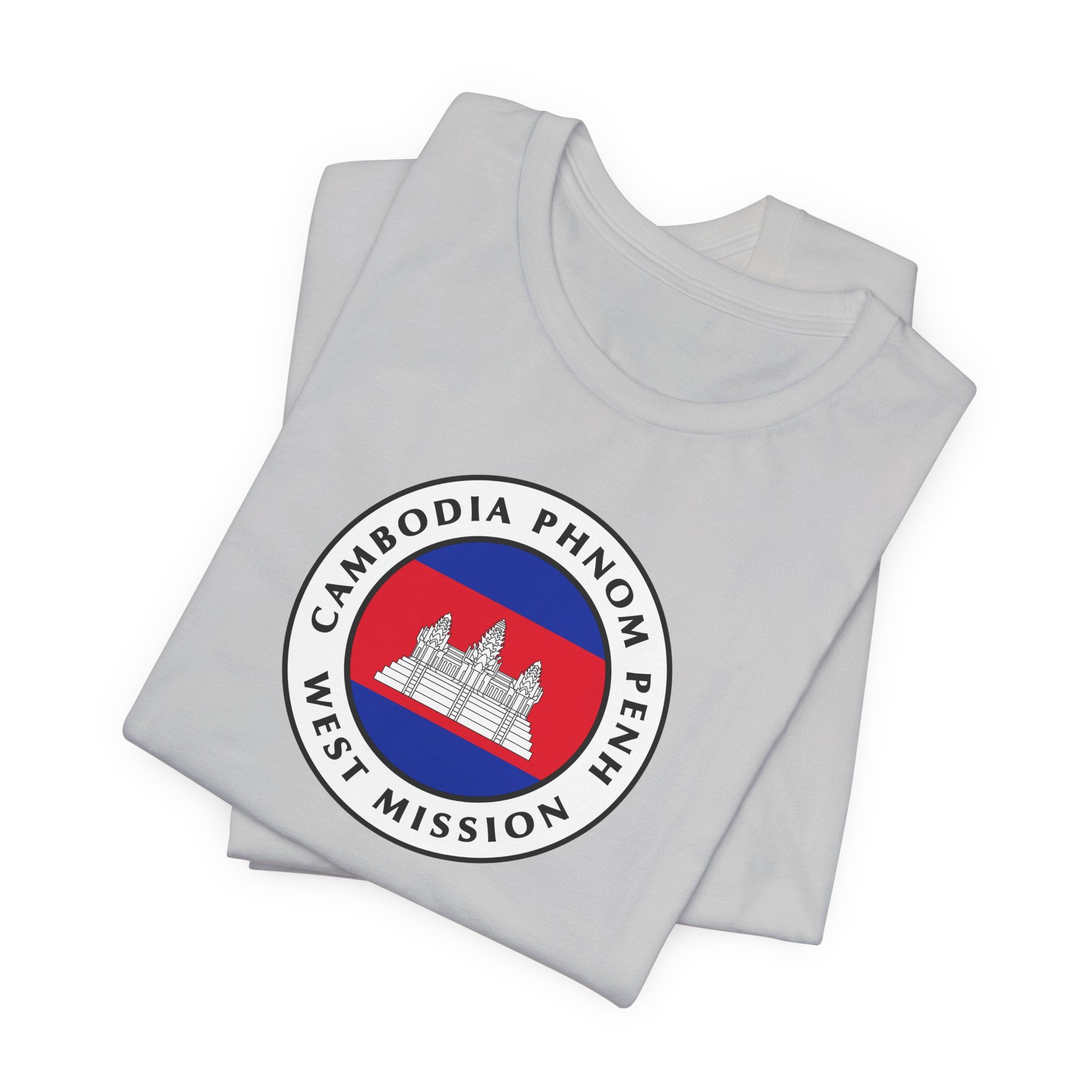 Cambodia Phnom Penh West Mission Flag Logo (White Border) T-shirt - Mission Wishlist - LDS Missionary Gift Store