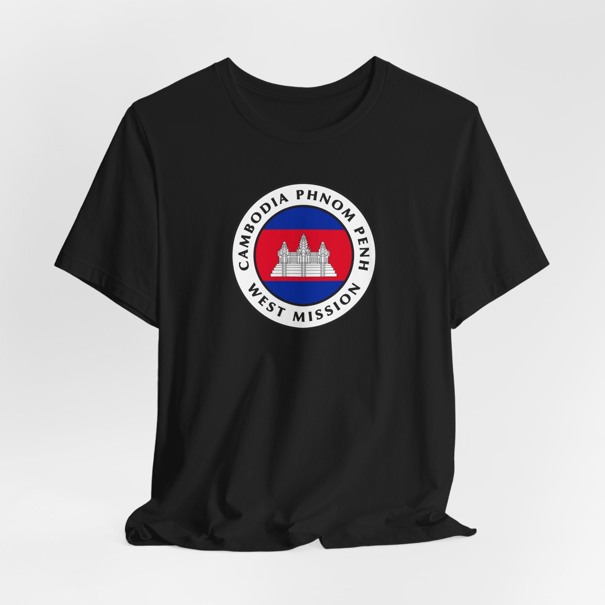 Cambodia Phnom Penh West Mission Flag Logo (White Border) T-shirt - Mission Wishlist - LDS Missionary Gift Store