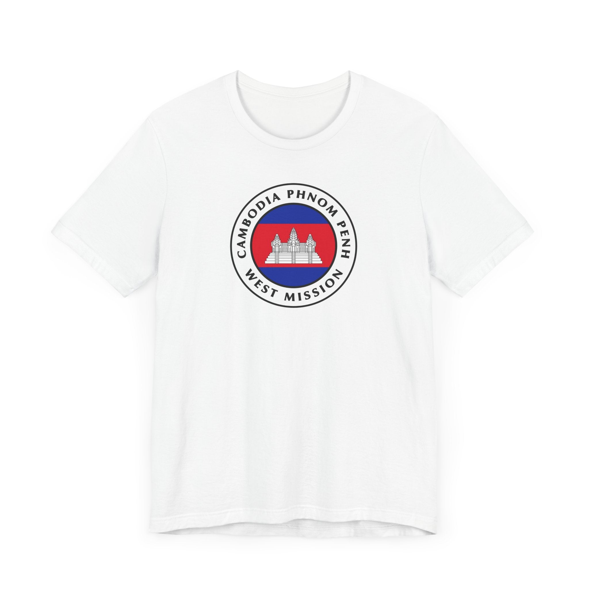 Cambodia Phnom Penh West Mission Flag Logo (White Border) T-shirt - Mission Wishlist - LDS Missionary Gift Store