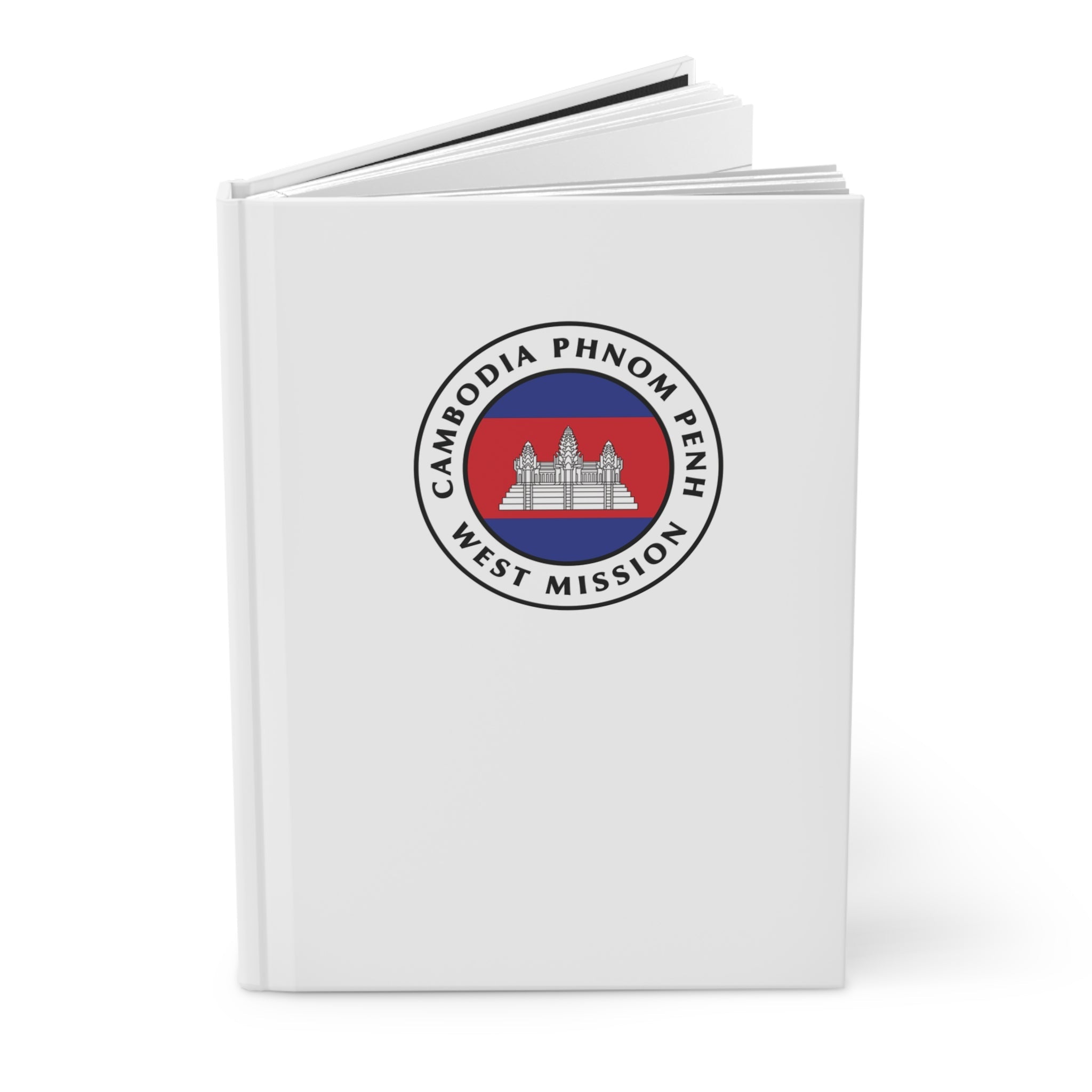 Cambodia Phnom Penh West Mission Logo Design White Hardcover Journal Matte - Mission Wishlist - LDS Missionary Gift Store