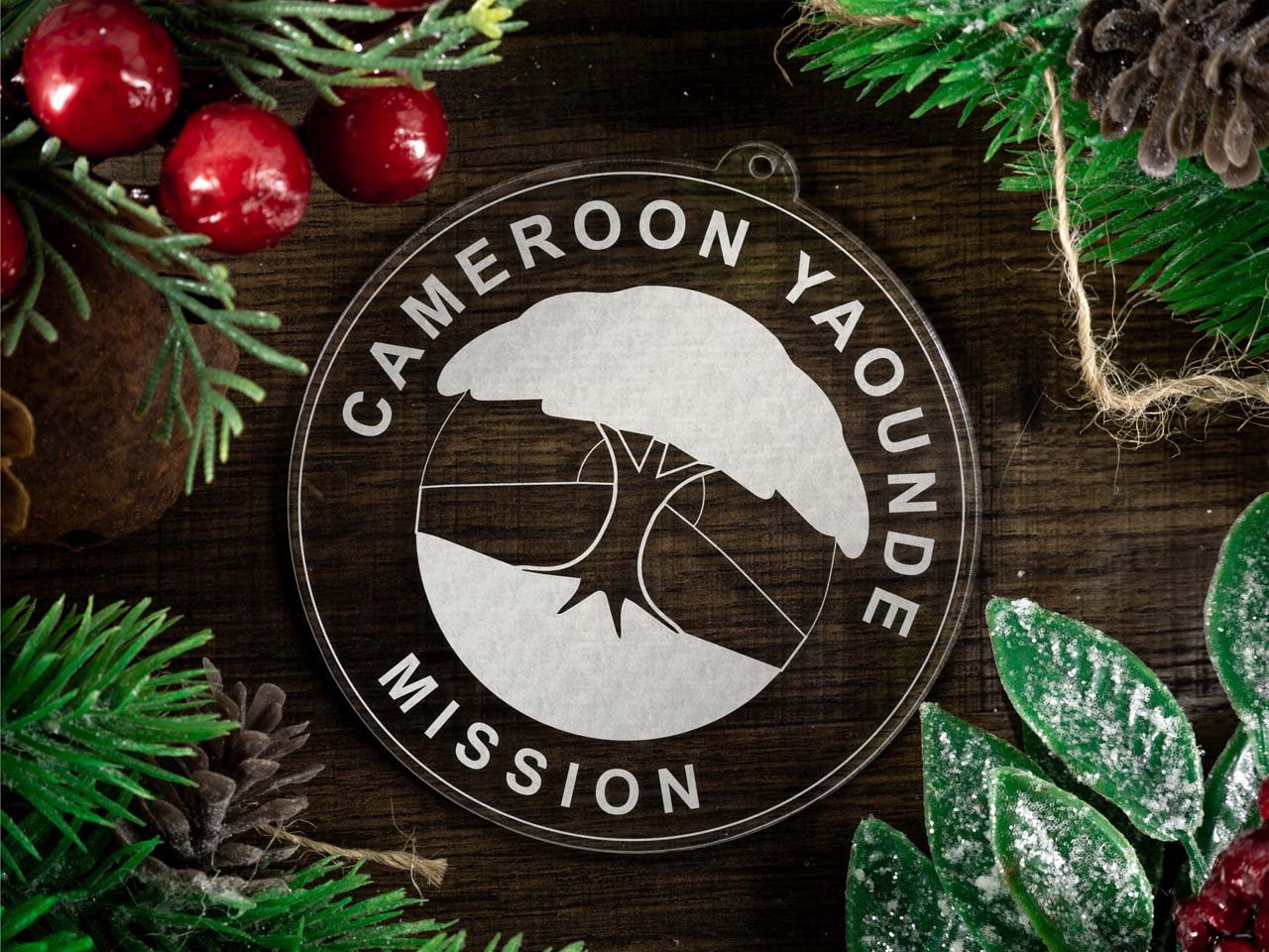 Cameroon Yaounde Mission Christmas Ornament - Latter-Day Saint LDS Missionary Gift - Book of Mormon