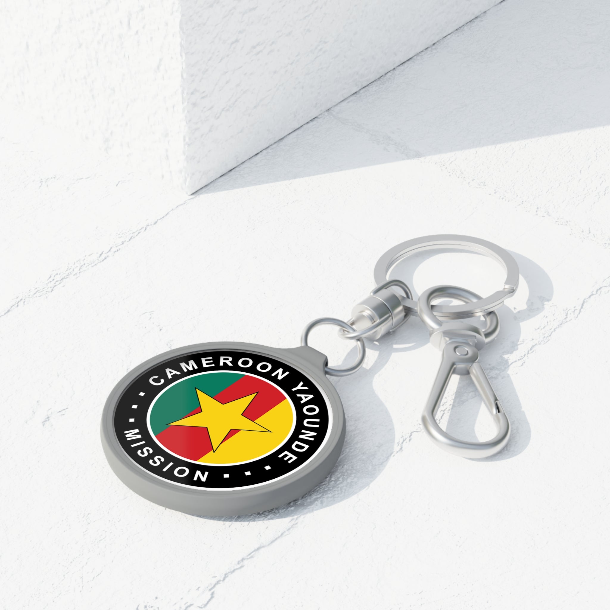 Cameroon Yaounde Mission Circle Flag Key Tag - Mission Wishlist - LDS Missionary Gift Store
