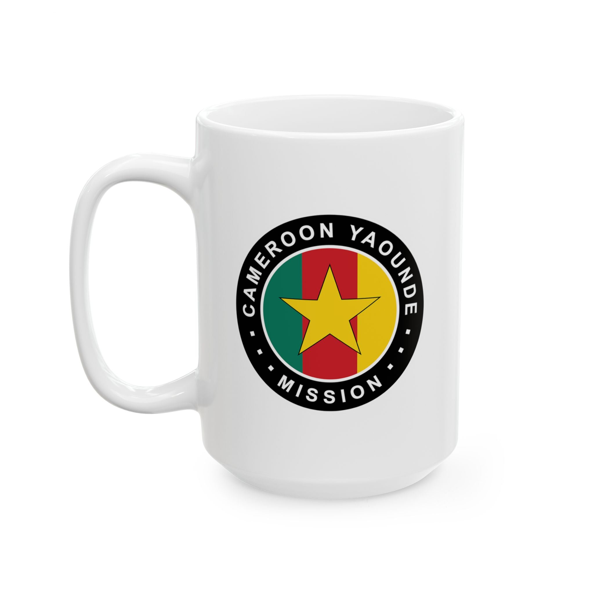 Cameroon Yaounde Mission Circular Flag White Ceramic Mug - Mission Wishlist - LDS Missionary Gift Store