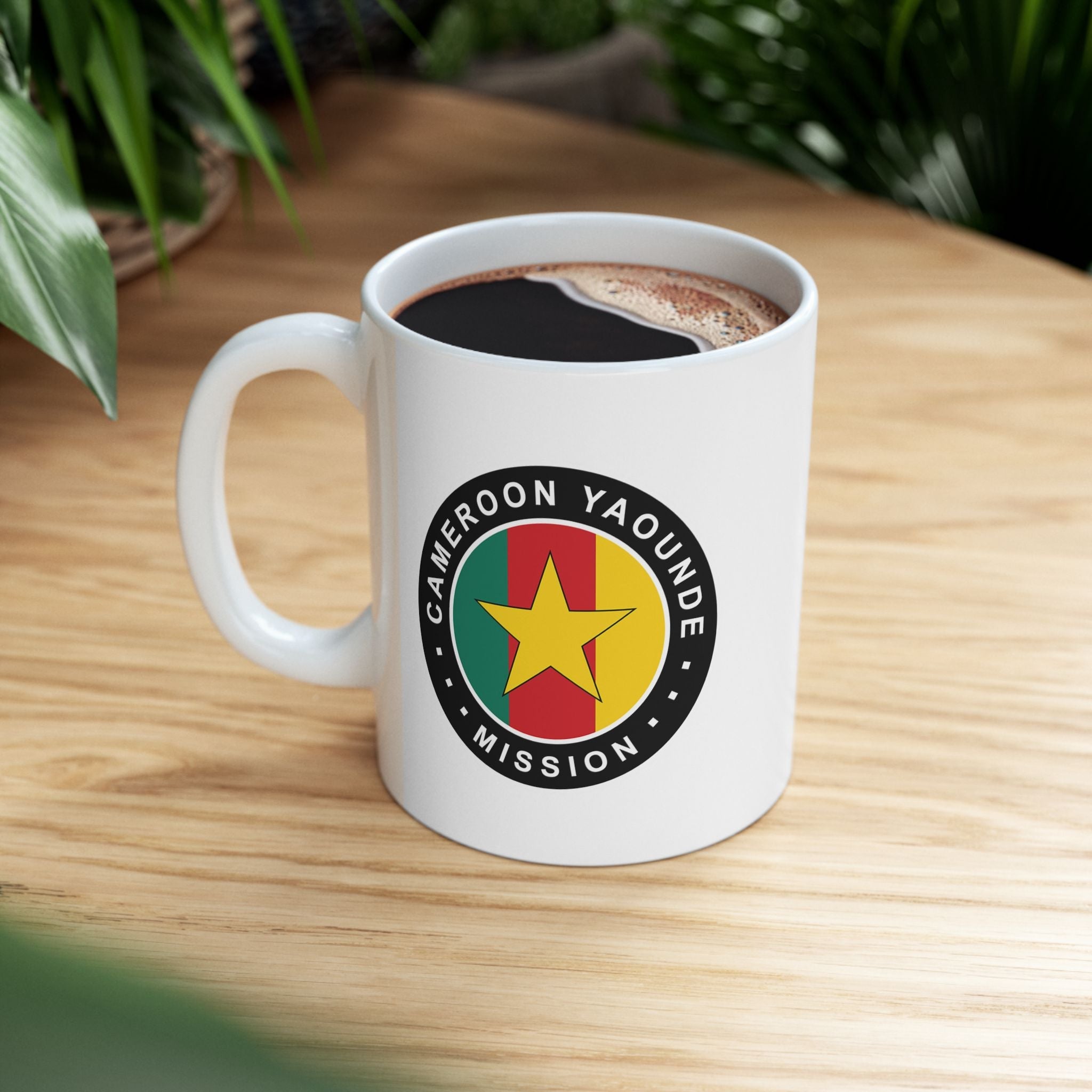 Cameroon Yaounde Mission Circular Flag White Ceramic Mug - Mission Wishlist - LDS Missionary Gift Store
