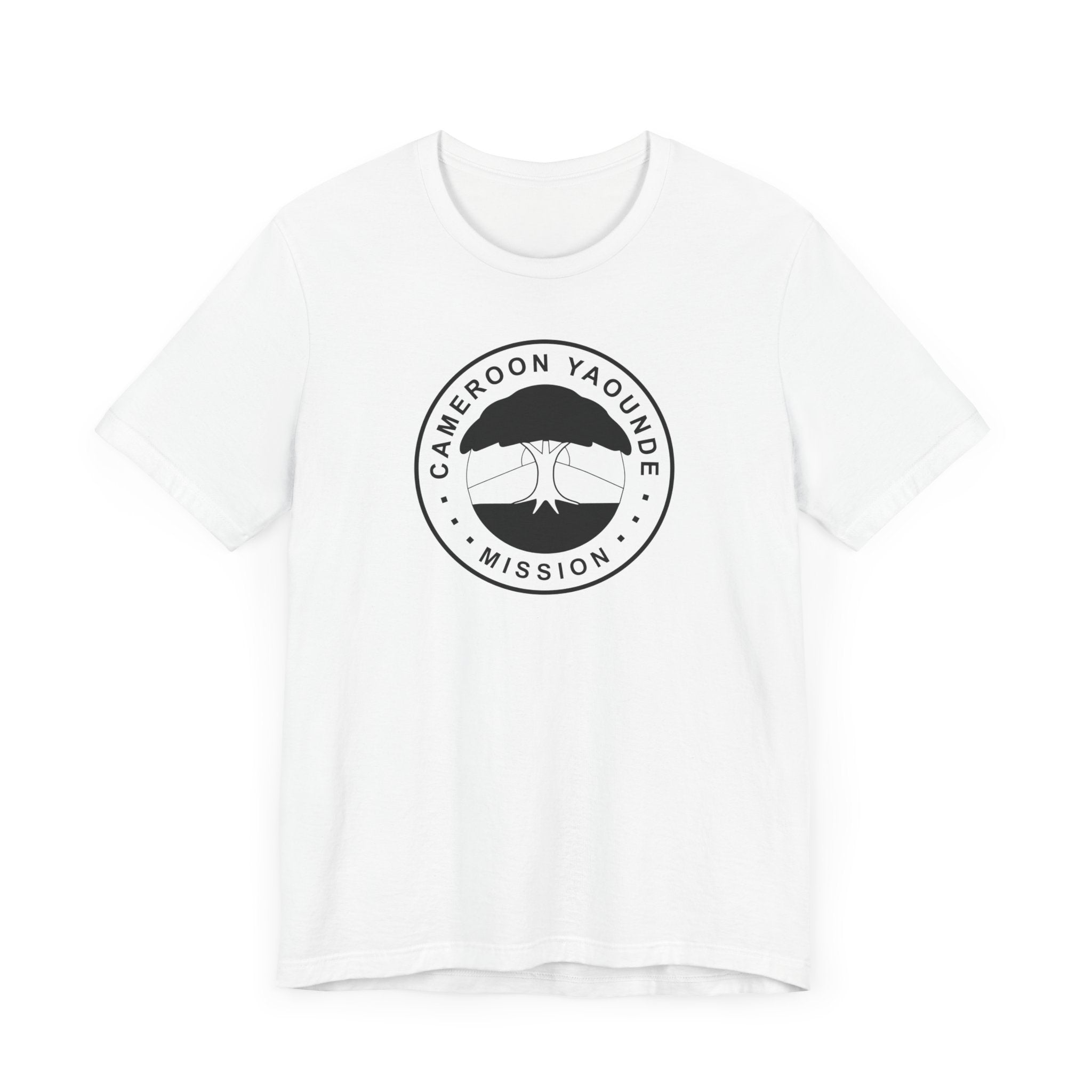 Cameroon Yaounde Mission Circular Monochrome Logo T-Shirt - Mission Wishlist - LDS Missionary Gift Store