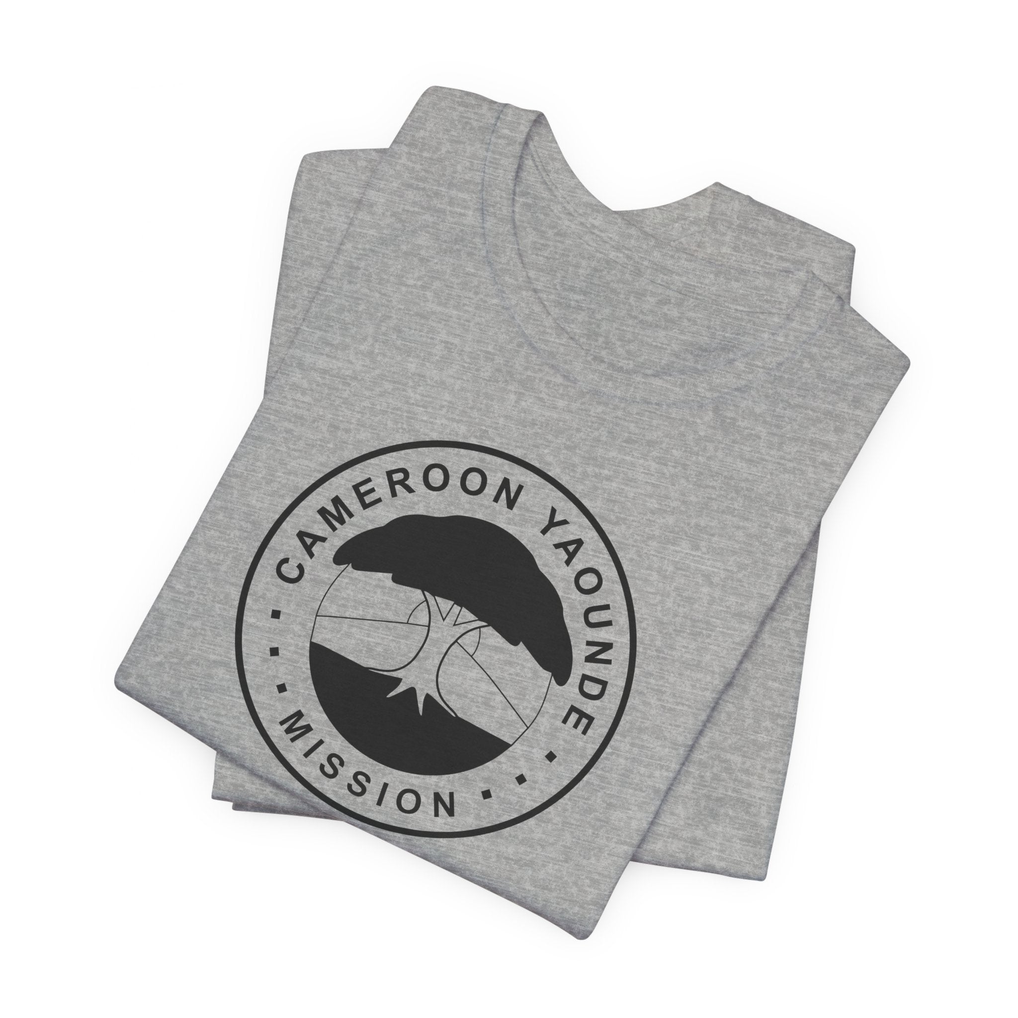Cameroon Yaounde Mission Circular Monochrome Logo T-Shirt - Mission Wishlist - LDS Missionary Gift Store