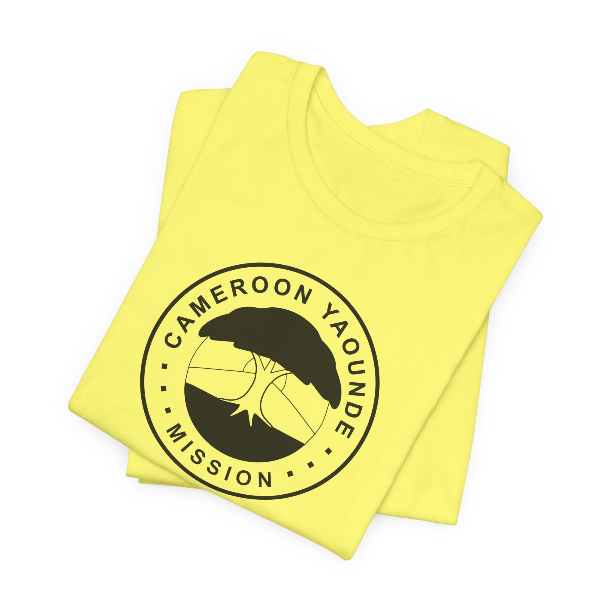 Cameroon Yaounde Mission Circular Monochrome Logo T-Shirt - Mission Wishlist - LDS Missionary Gift Store