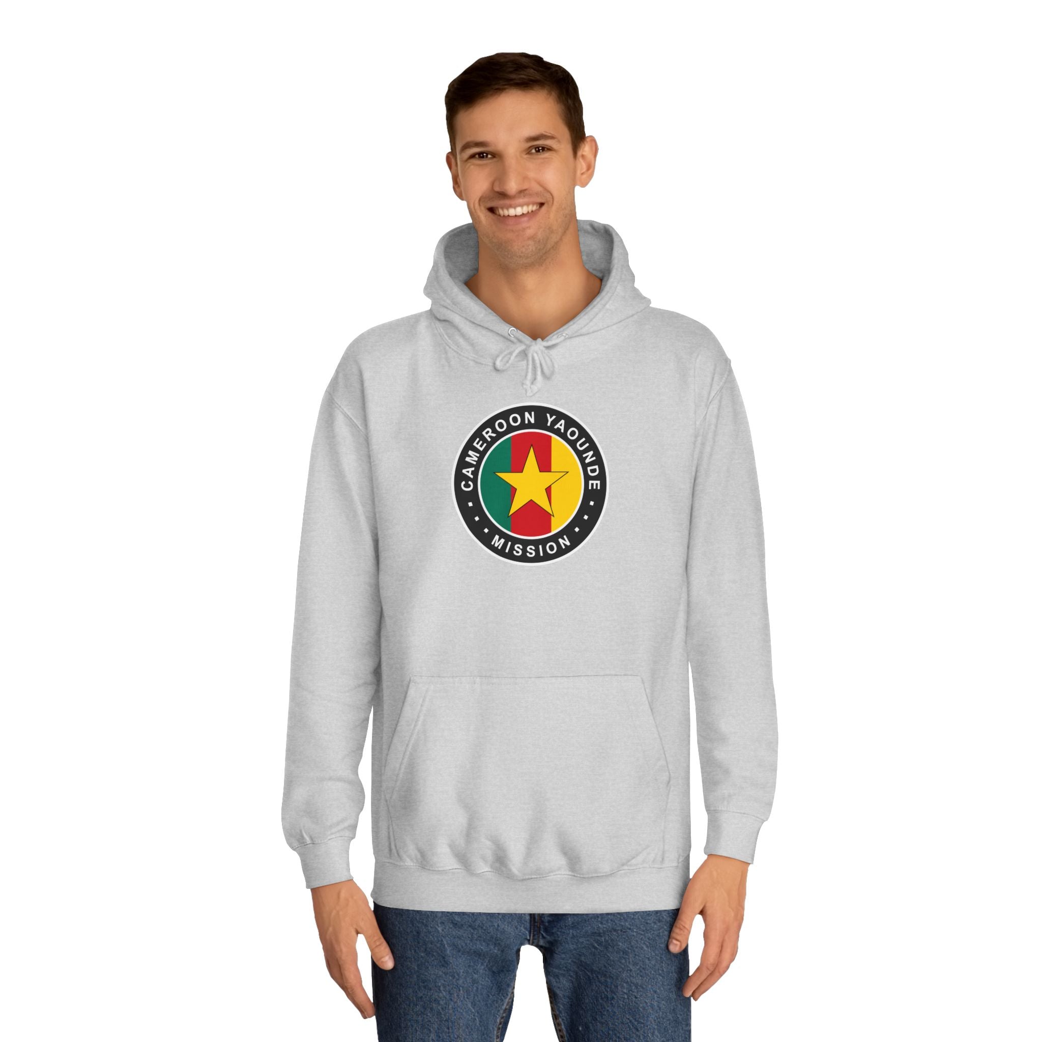 Cameroon Yaounde Mission Flag Logo (Black Border) College Hoodie - Mission Wishlist - LDS Missionary Gift Store