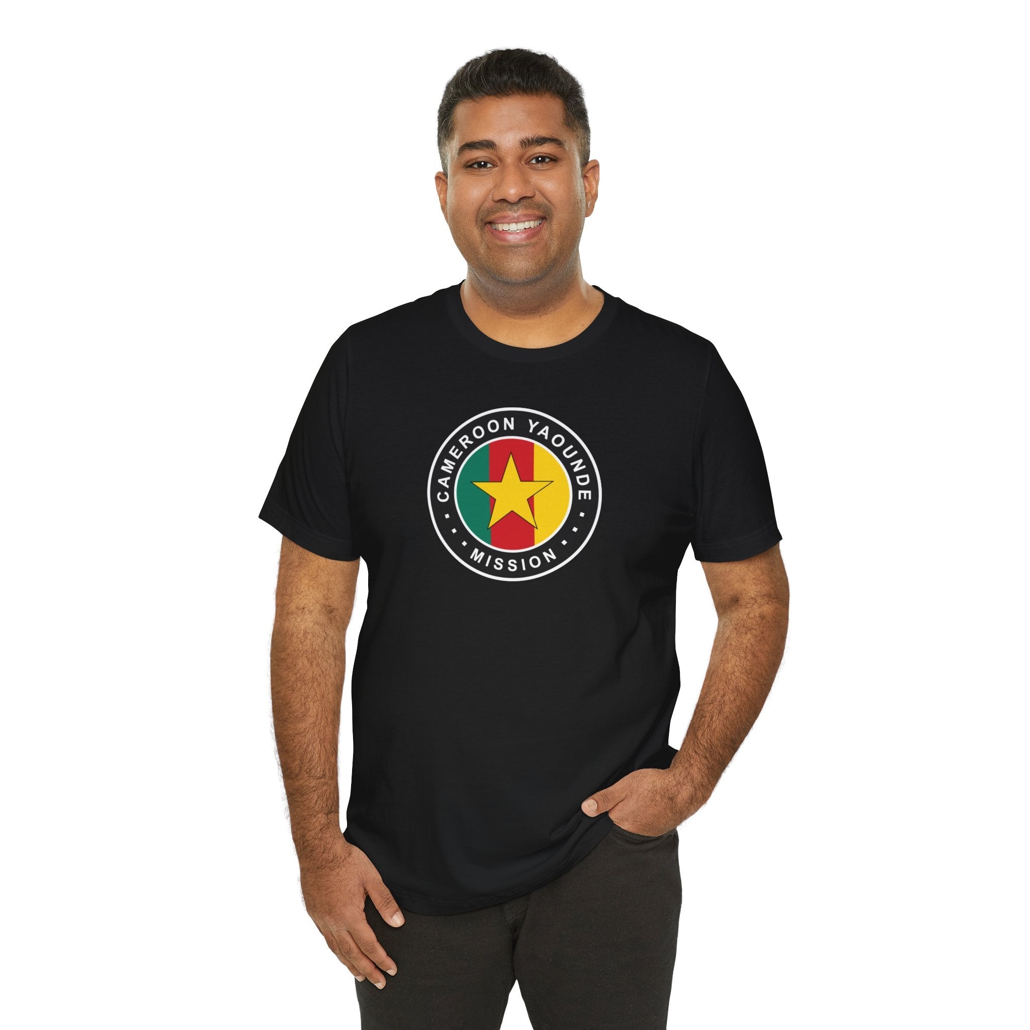 Cameroon Yaounde Mission Flag Logo (Black Border) T-shirt - Mission Wishlist - LDS Missionary Gift Store