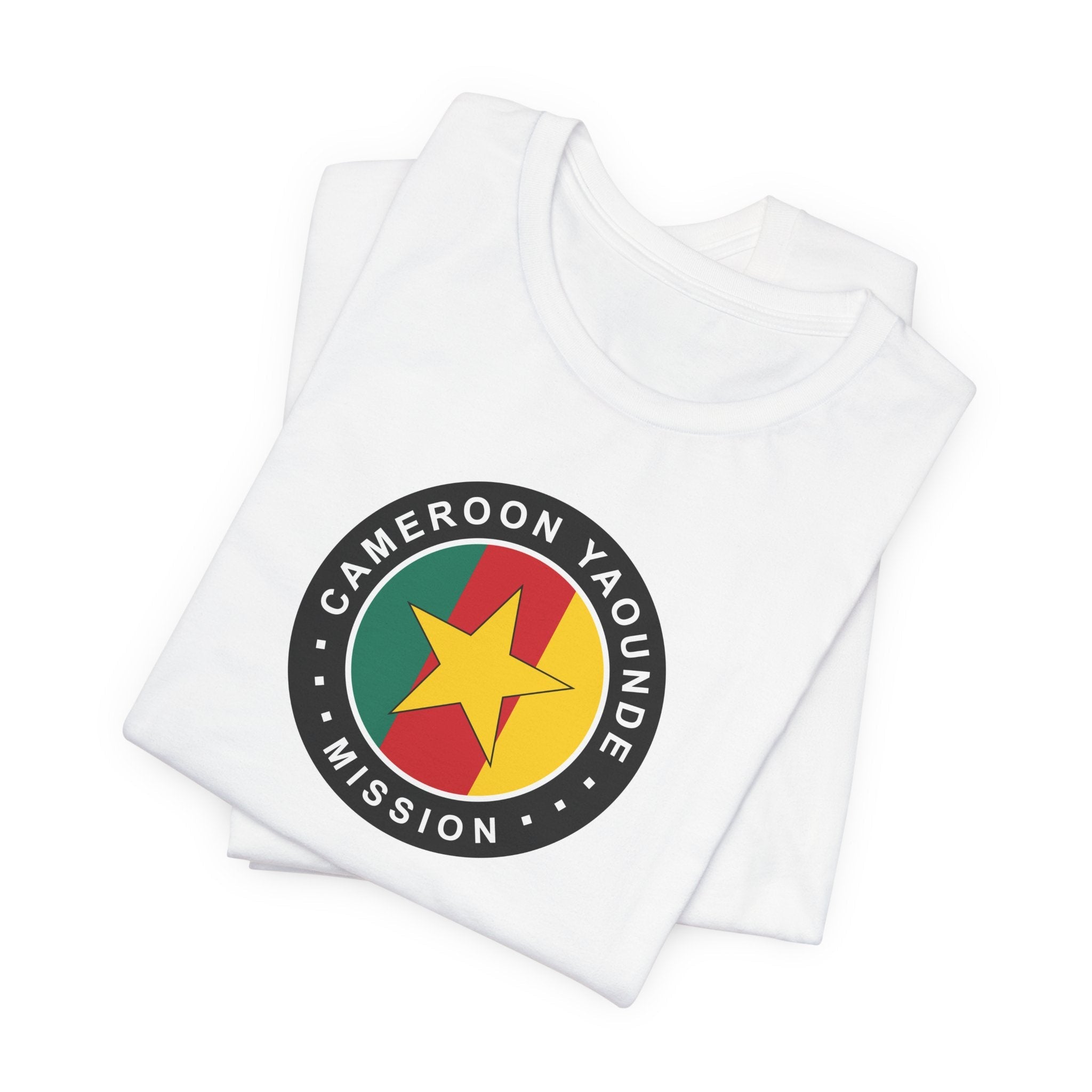 Cameroon Yaounde Mission Flag Logo (Black Border) T-shirt - Mission Wishlist - LDS Missionary Gift Store
