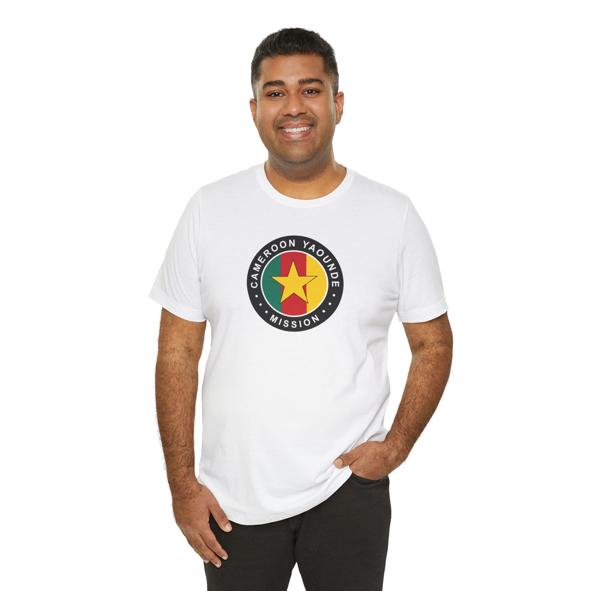 Cameroon Yaounde Mission Flag Logo (Black Border) T-shirt - Mission Wishlist - LDS Missionary Gift Store