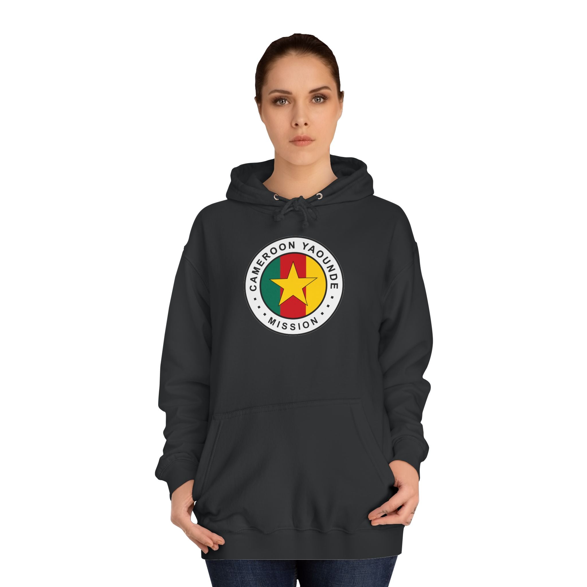 Cameroon Yaounde Mission Flag Logo (White Border) College Hoodie - Mission Wishlist - LDS Missionary Gift Store