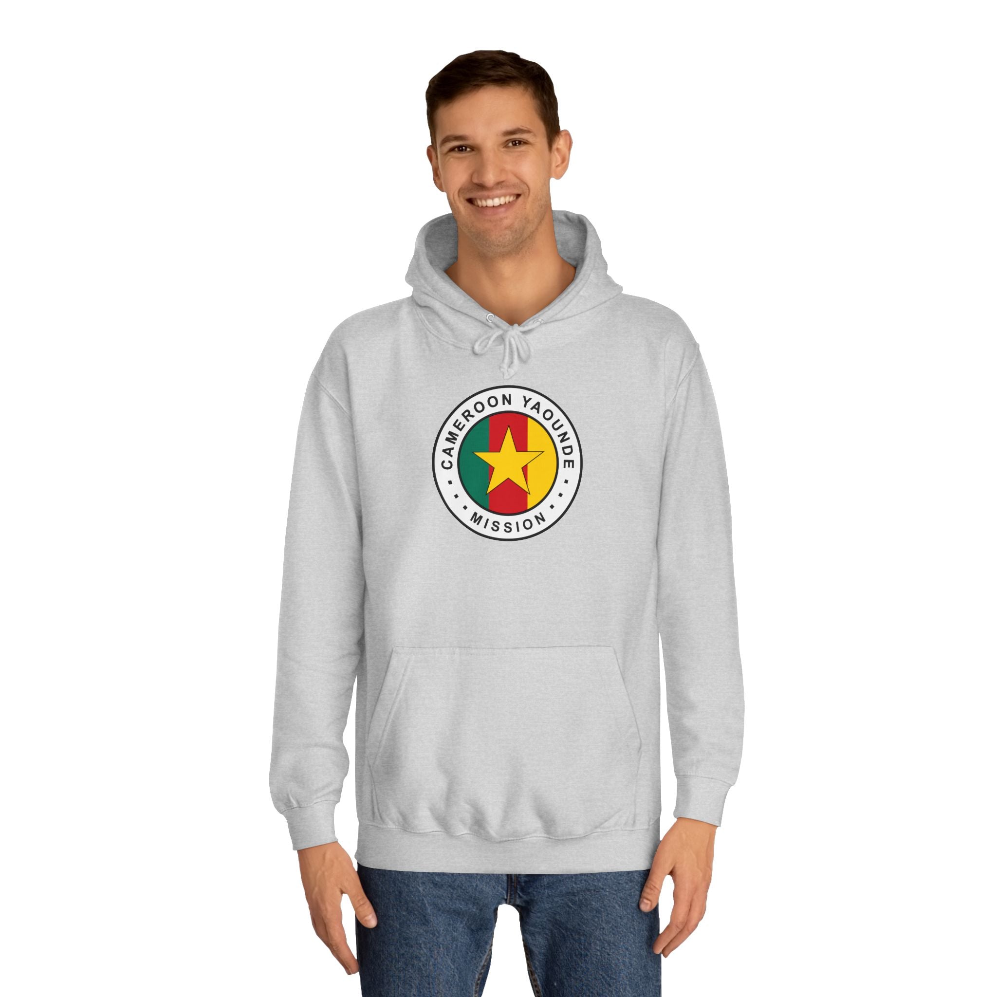 Cameroon Yaounde Mission Flag Logo (White Border) College Hoodie - Mission Wishlist - LDS Missionary Gift Store