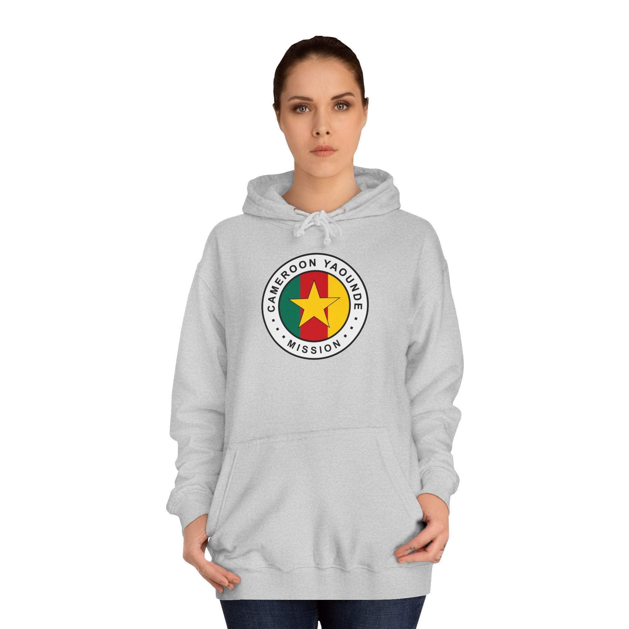 Cameroon Yaounde Mission Flag Logo (White Border) College Hoodie - Mission Wishlist - LDS Missionary Gift Store