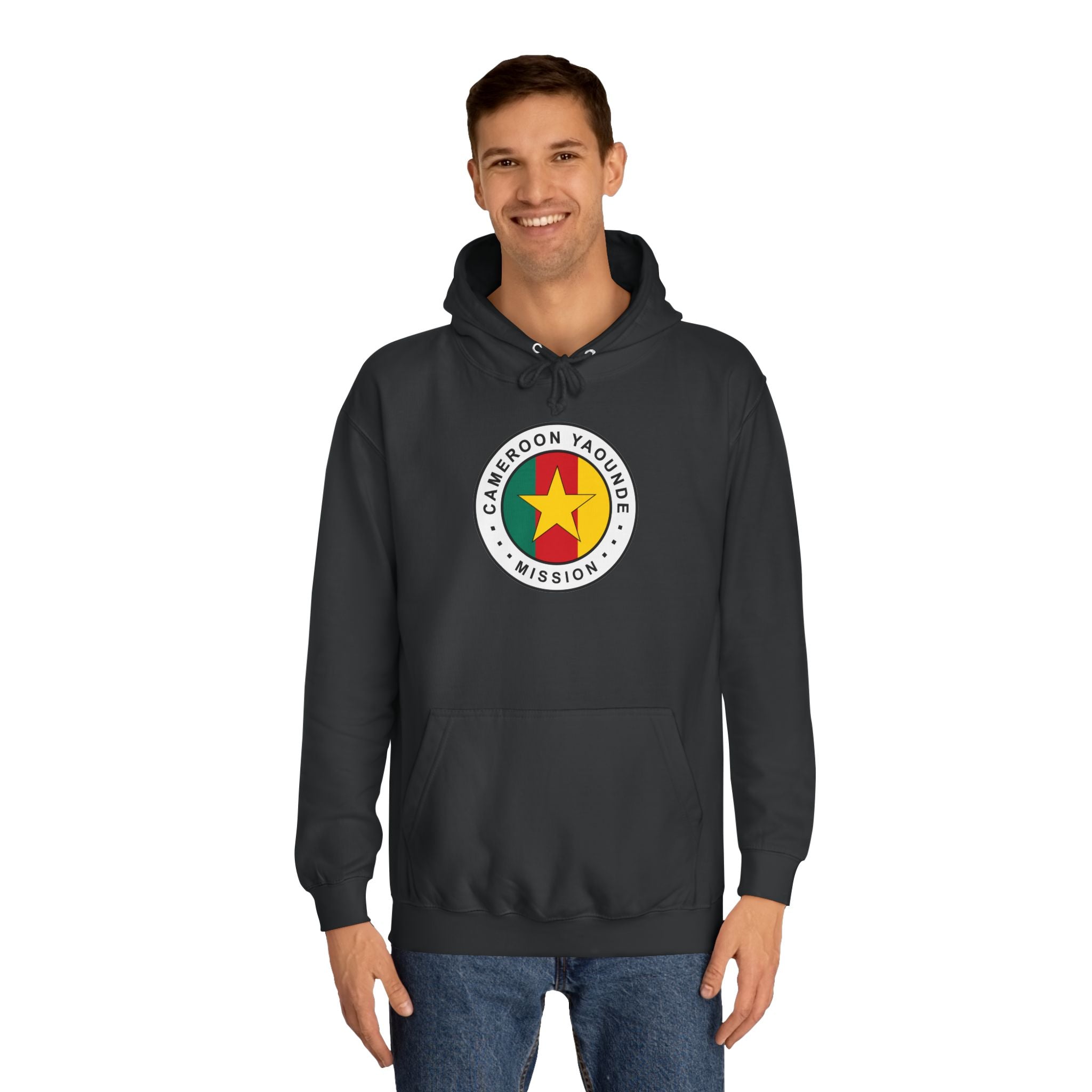 Cameroon Yaounde Mission Flag Logo (White Border) College Hoodie - Mission Wishlist - LDS Missionary Gift Store