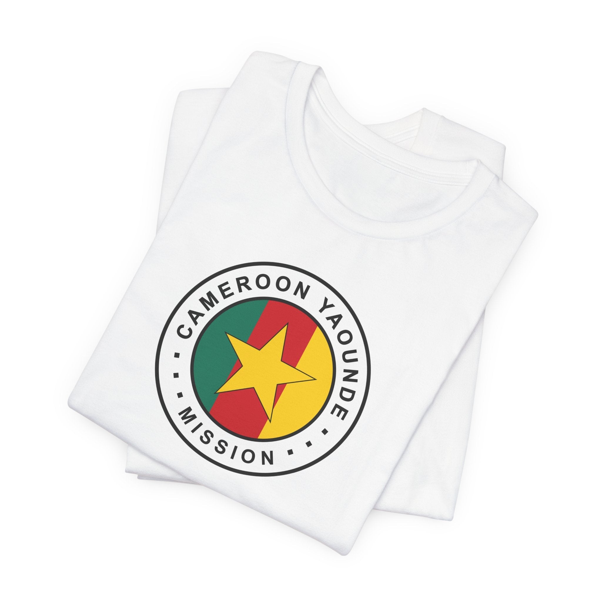 Cameroon Yaounde Mission Flag Logo (White Border) T-shirt - Mission Wishlist - LDS Missionary Gift Store