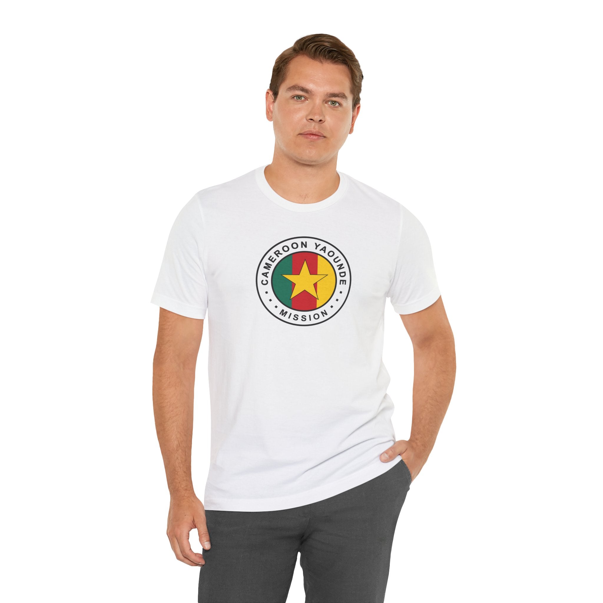 Cameroon Yaounde Mission Flag Logo (White Border) T-shirt - Mission Wishlist - LDS Missionary Gift Store