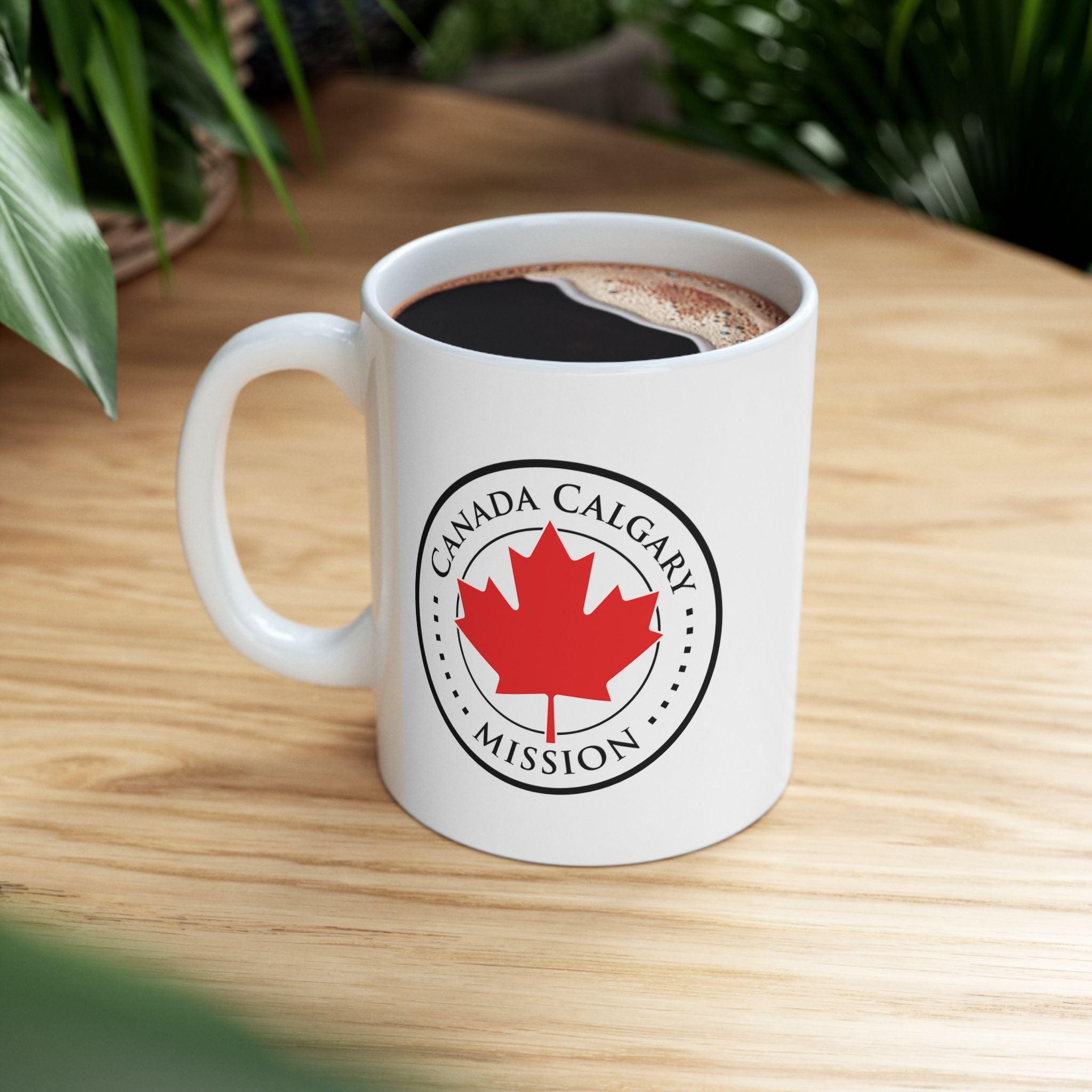 Canada Calgary Mission Circular Flag White Ceramic Mug - Latter-Day Saint LDS Missionary Gift - Book of Mormon