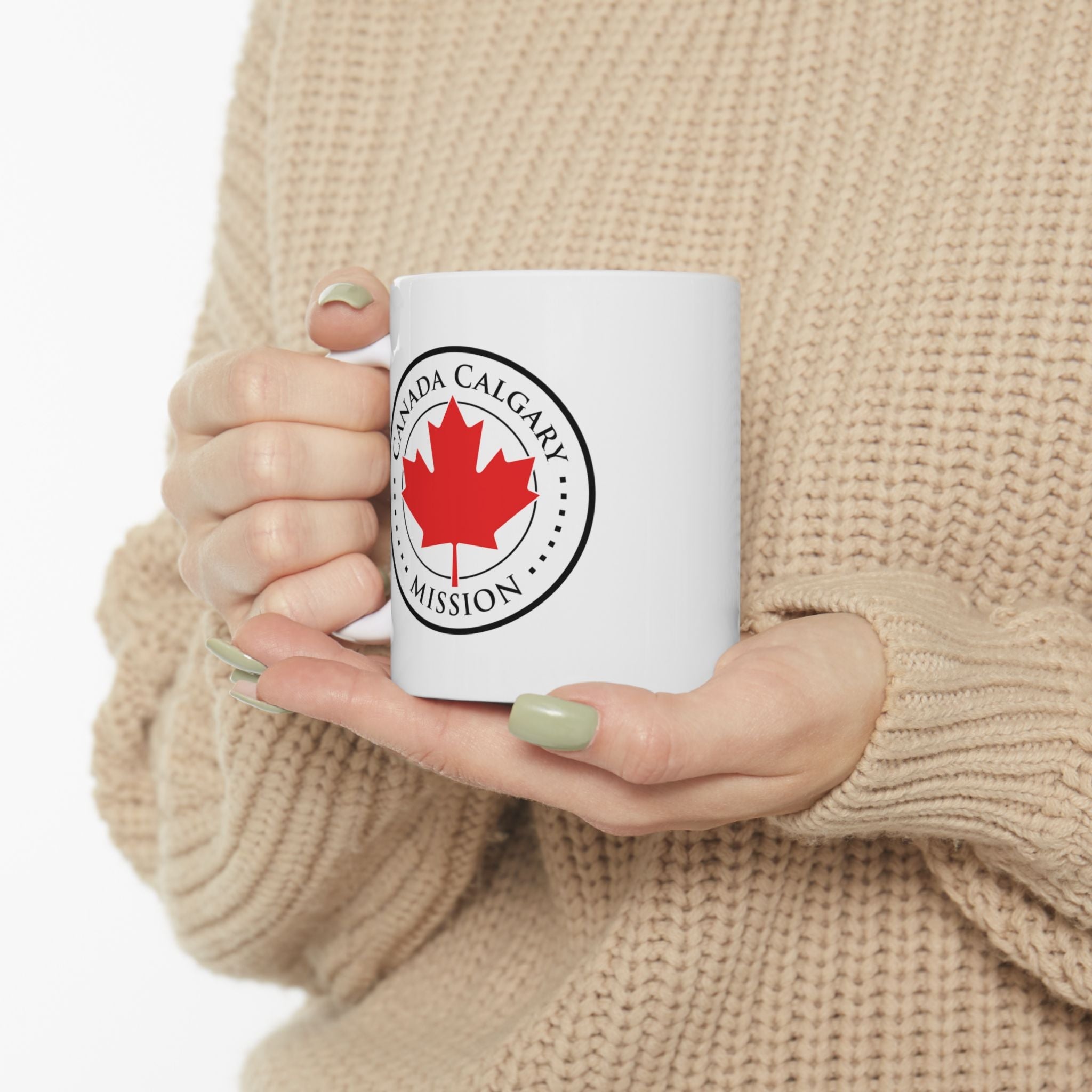 Canada Calgary Mission Circular Flag White Ceramic Mug - Latter-Day Saint LDS Missionary Gift - Book of Mormon