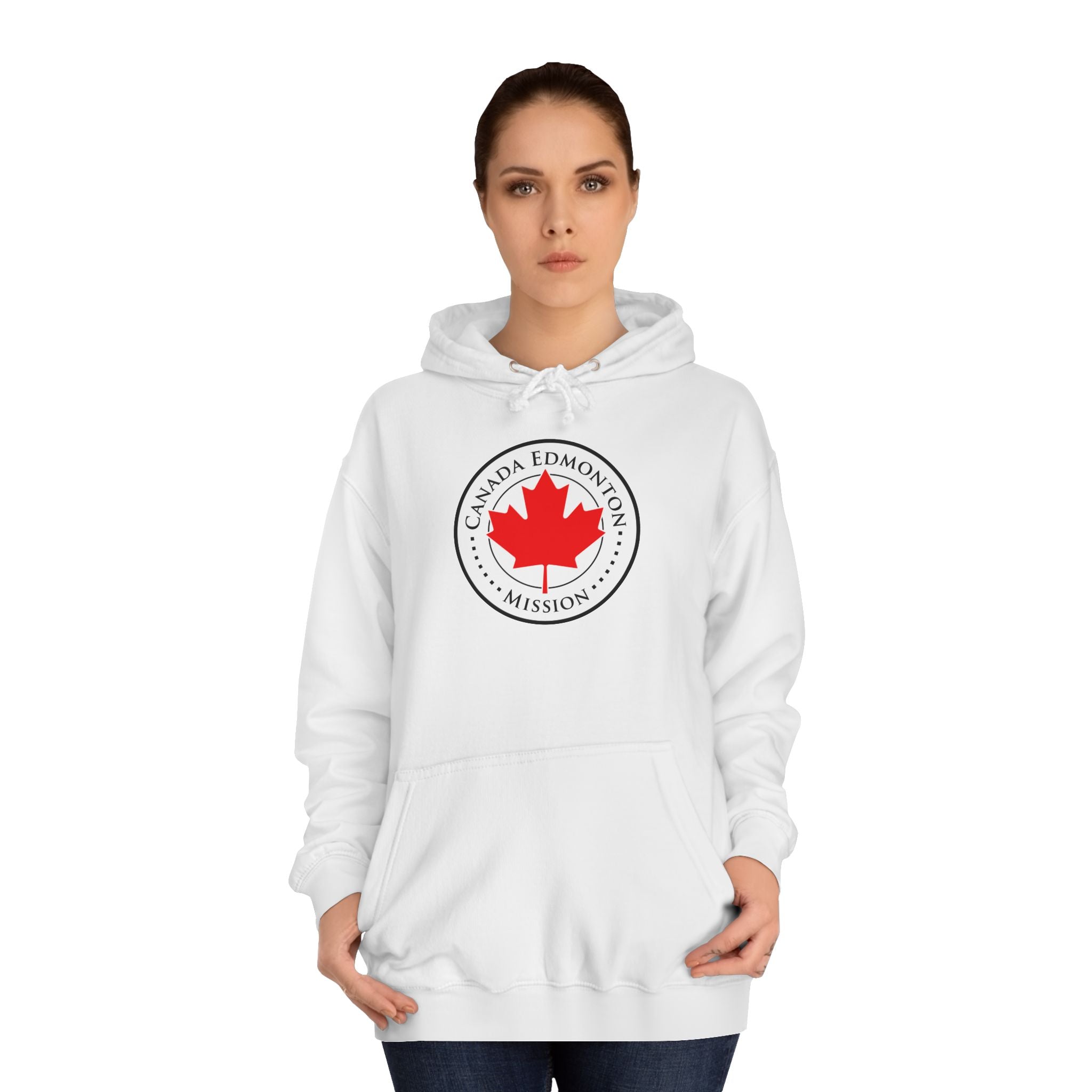Canada Edmonton Mission Flag Logo (White Border) College Hoodie - Mission Wishlist - LDS Missionary Gift Store