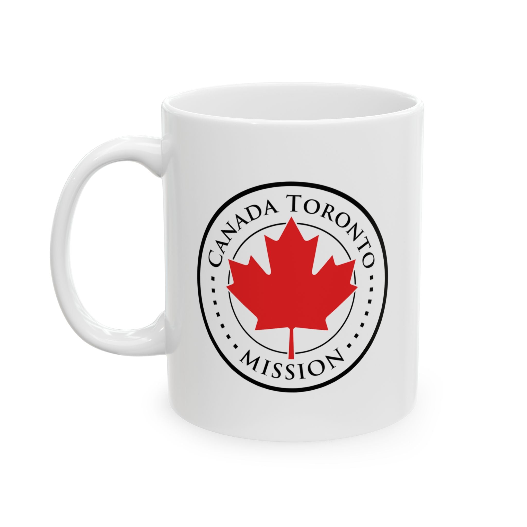 Canada Toronto Mission Circular Flag White Ceramic Mug - Latter-Day Saint LDS Missionary Gift - Book of Mormon