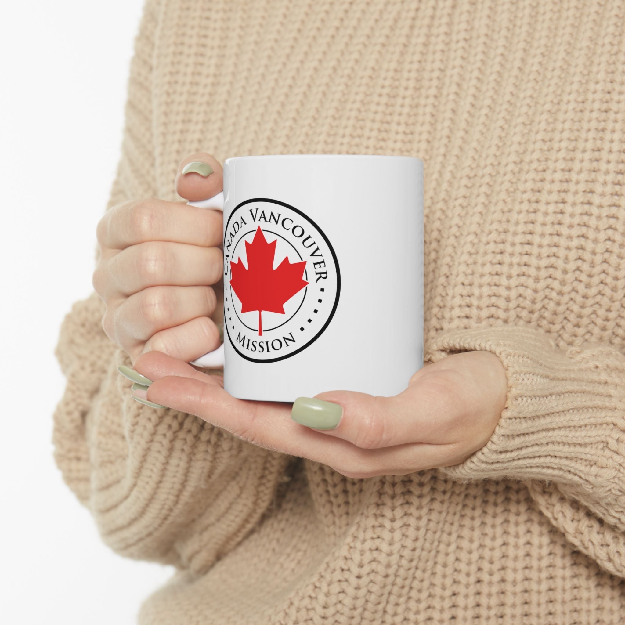 Canada Vancouver Mission Circular Flag White Ceramic Mug - Latter-Day Saint LDS Missionary Gift - Book of Mormon