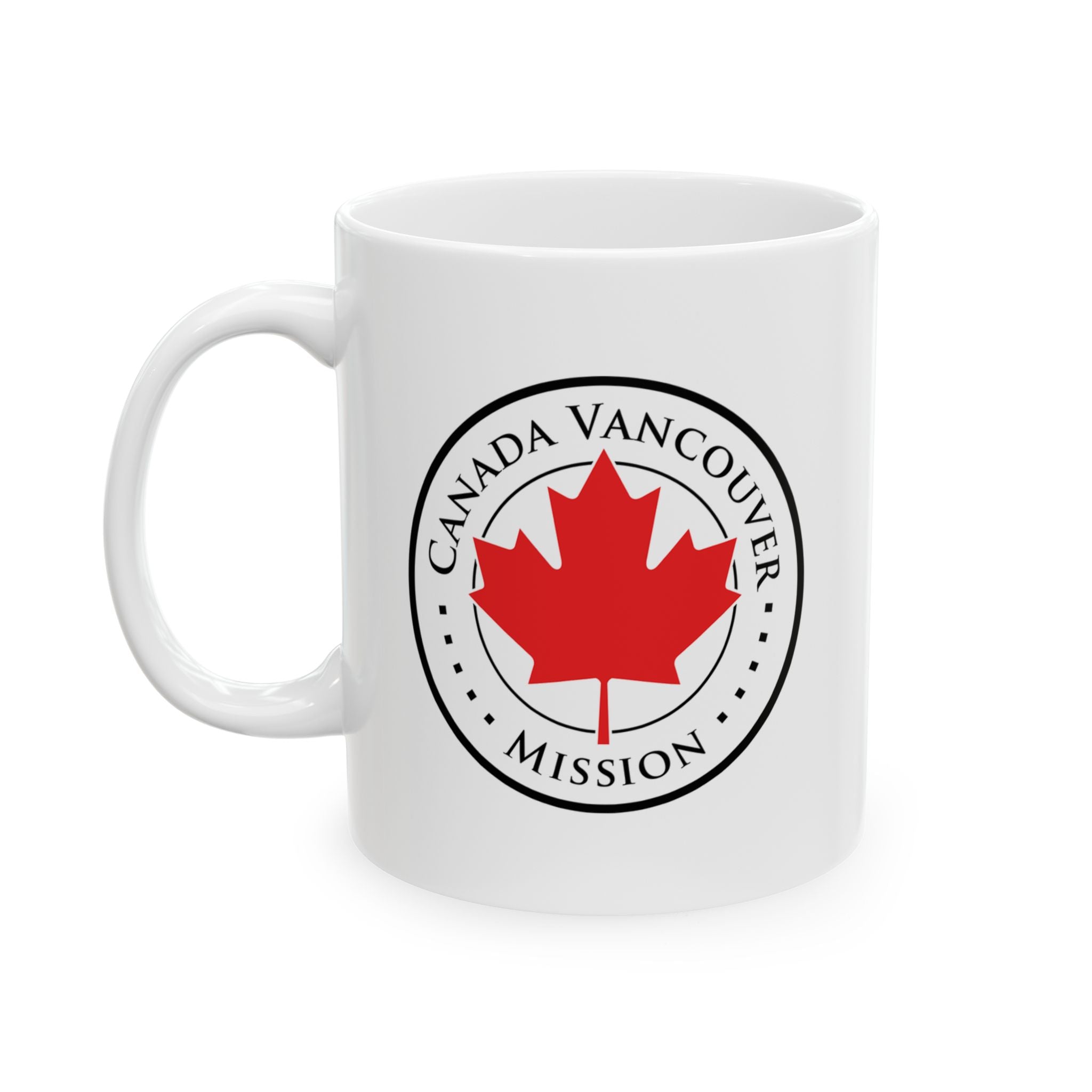 Canada Vancouver Mission Circular Flag White Ceramic Mug - Latter-Day Saint LDS Missionary Gift - Book of Mormon