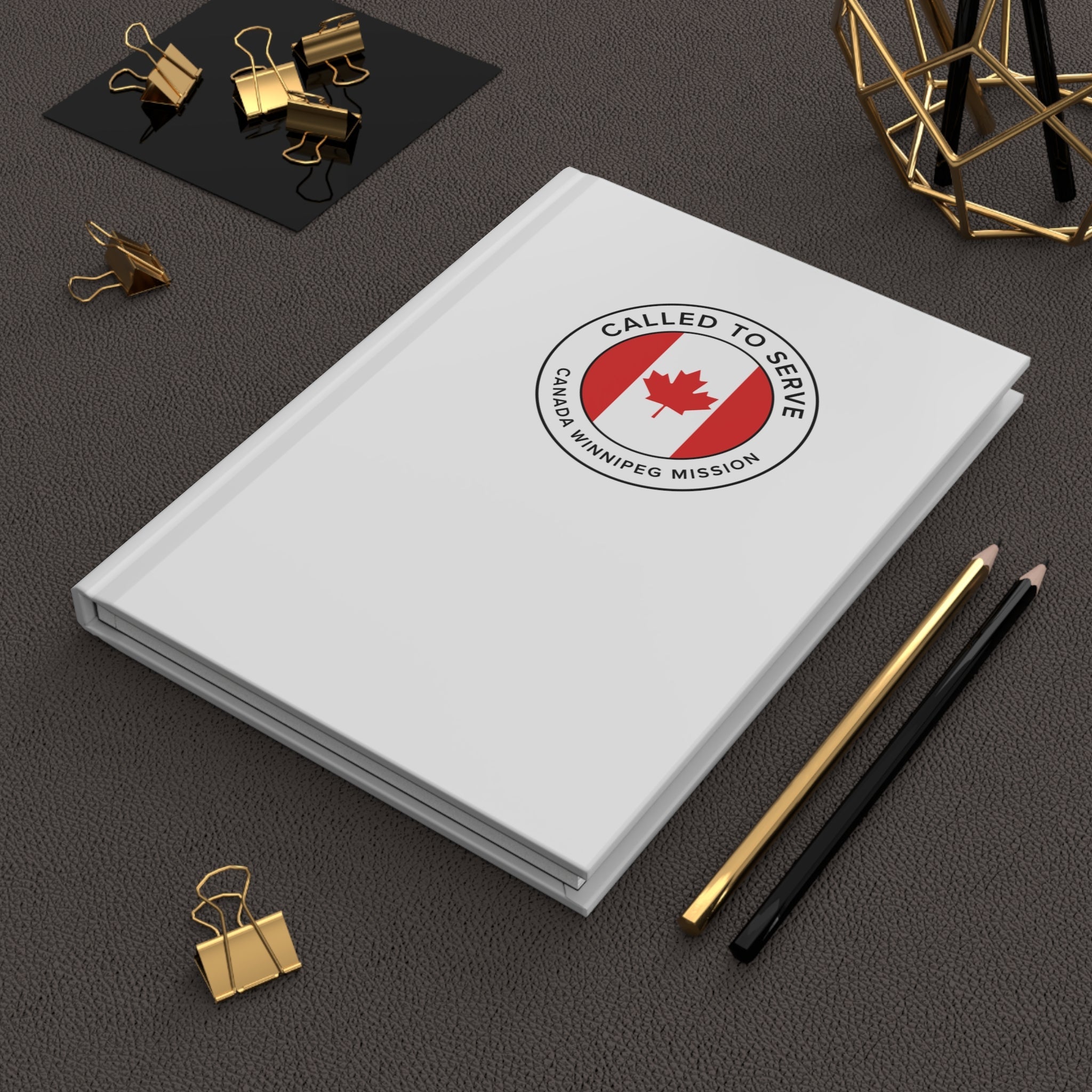 Canada Winnipeg Mission Circle Flag Called to Serve White Hardcover Journal Matte - Latter-Day Saint LDS Missionary Gift - Book of Mormon