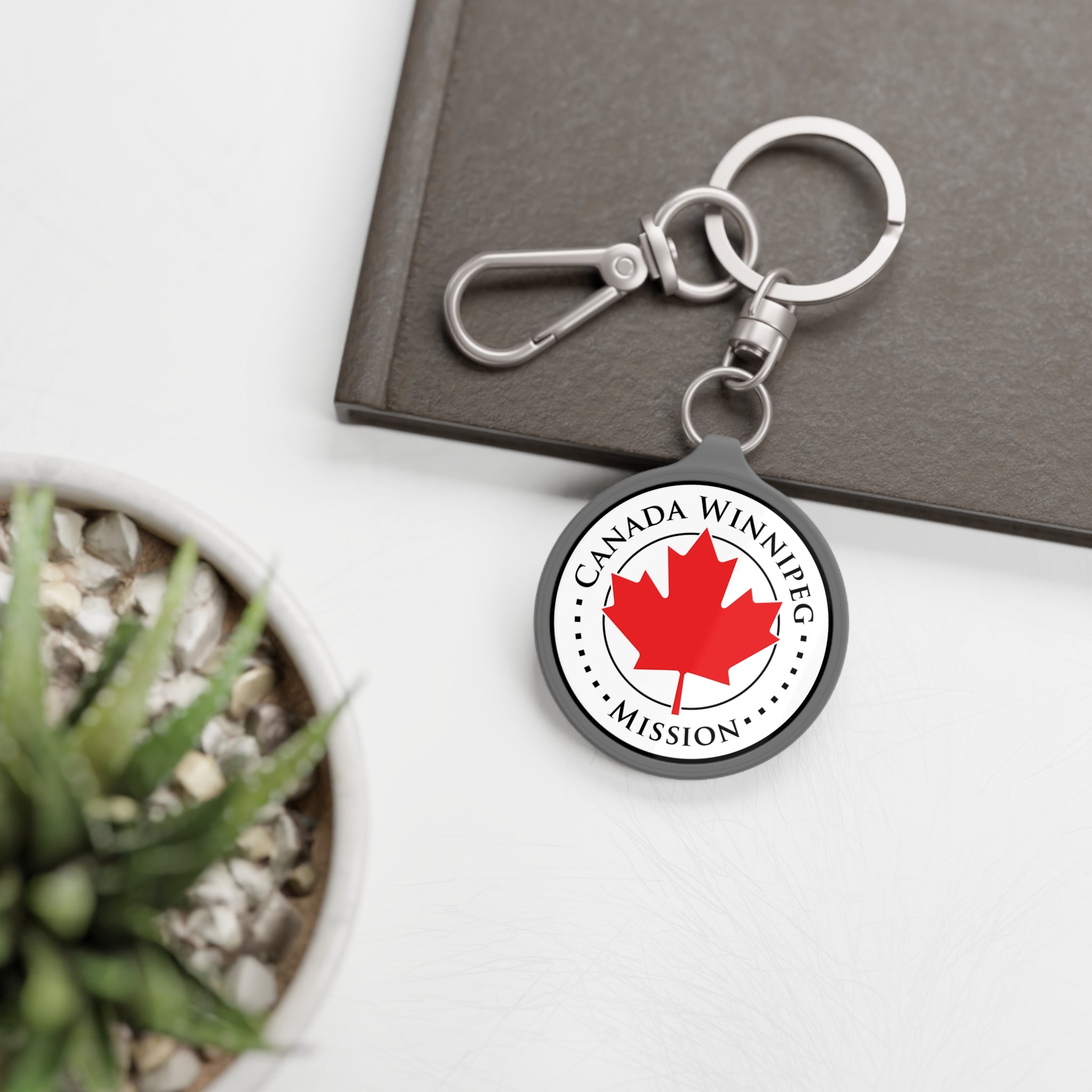Canada Winnipeg Mission Circle Flag Key Tag - Latter-Day Saint LDS Missionary Gift - Book of Mormon