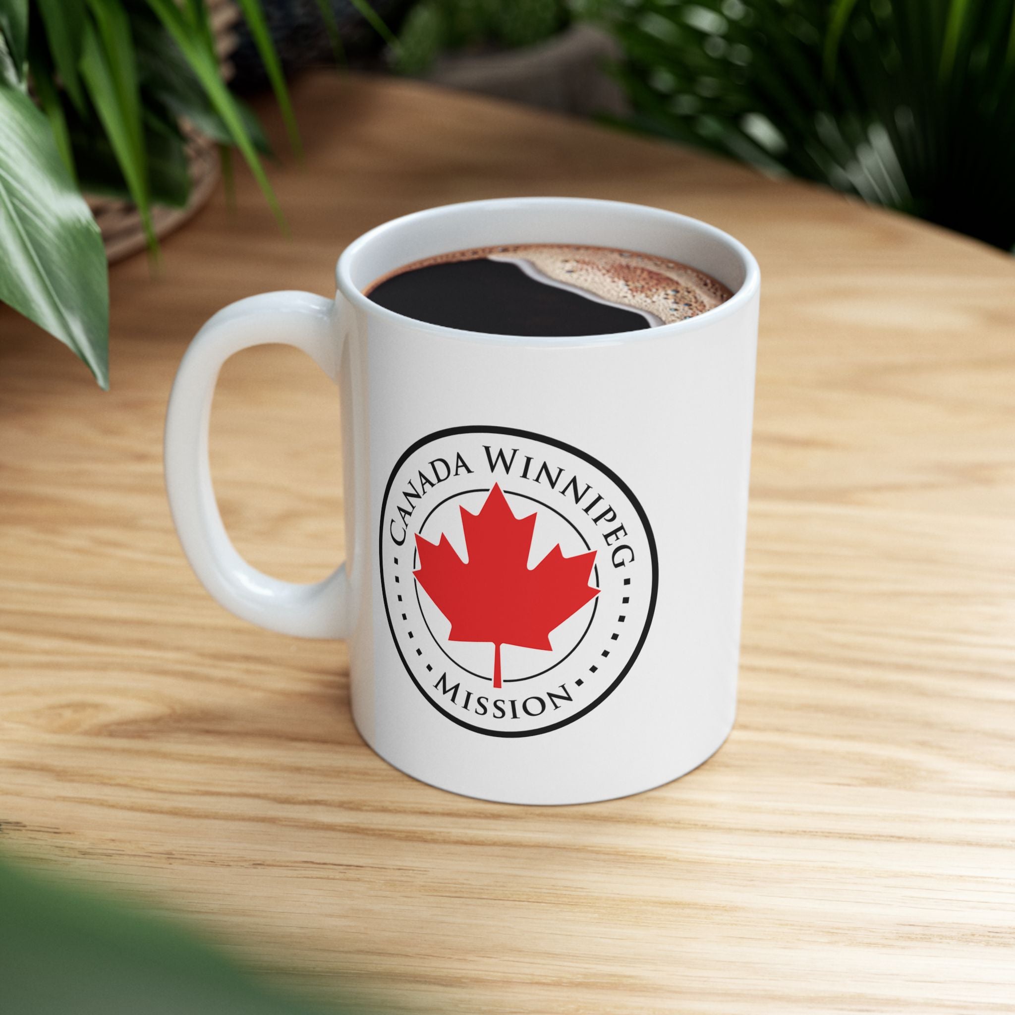 Canada Winnipeg Mission Circular Flag White Ceramic Mug - Latter-Day Saint LDS Missionary Gift - Book of Mormon