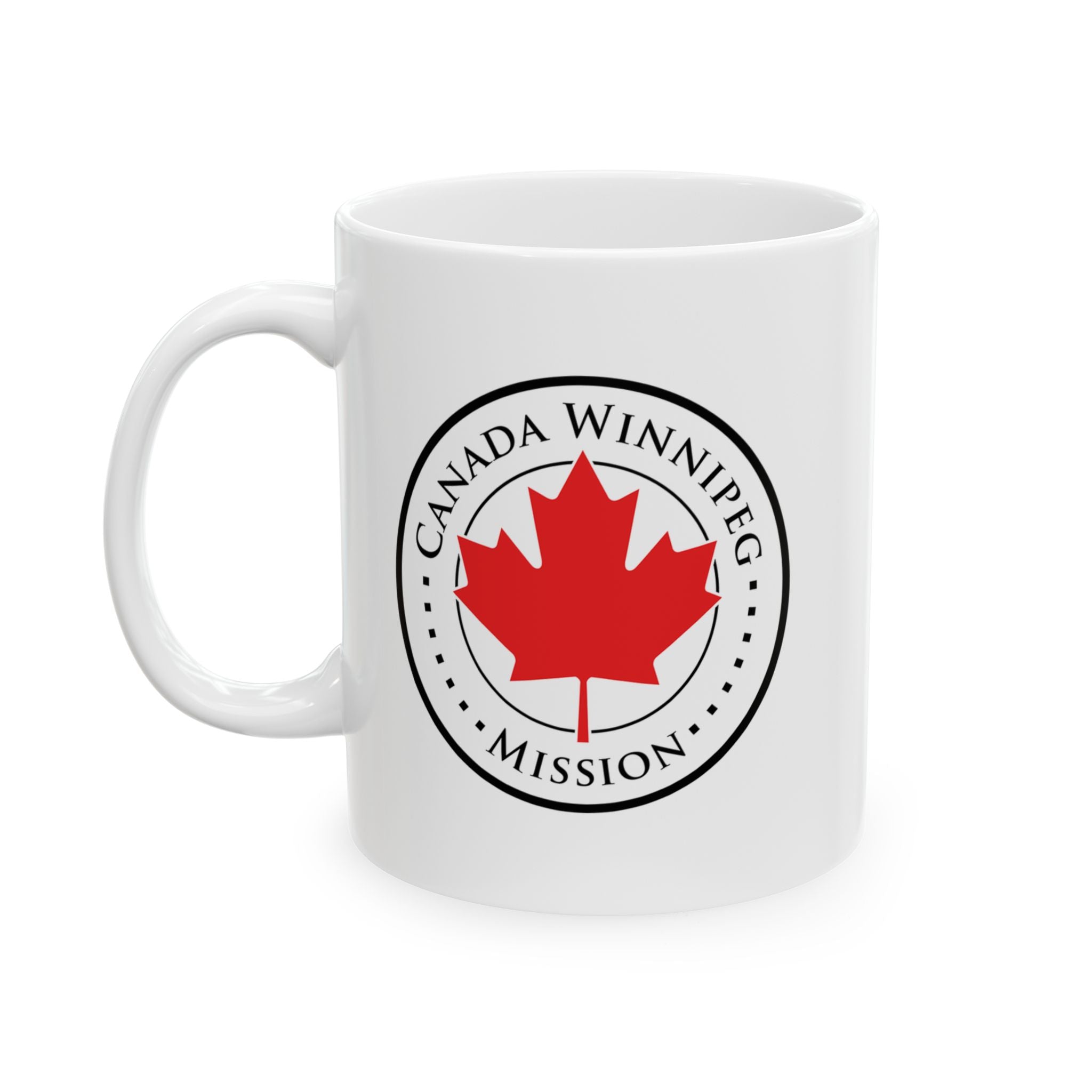 Canada Winnipeg Mission Circular Flag White Ceramic Mug - Latter-Day Saint LDS Missionary Gift - Book of Mormon