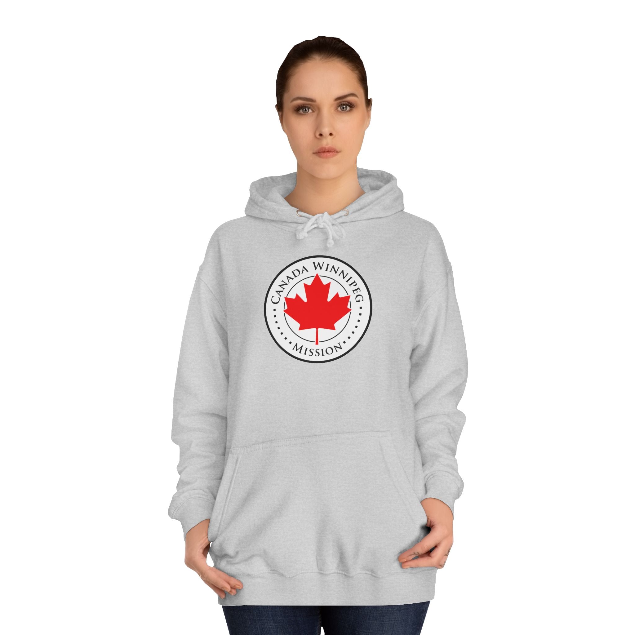 Canada Winnipeg Mission Flag Logo (White Border) College Hoodie - Latter-Day Saint LDS Missionary Gift - Book of Mormon