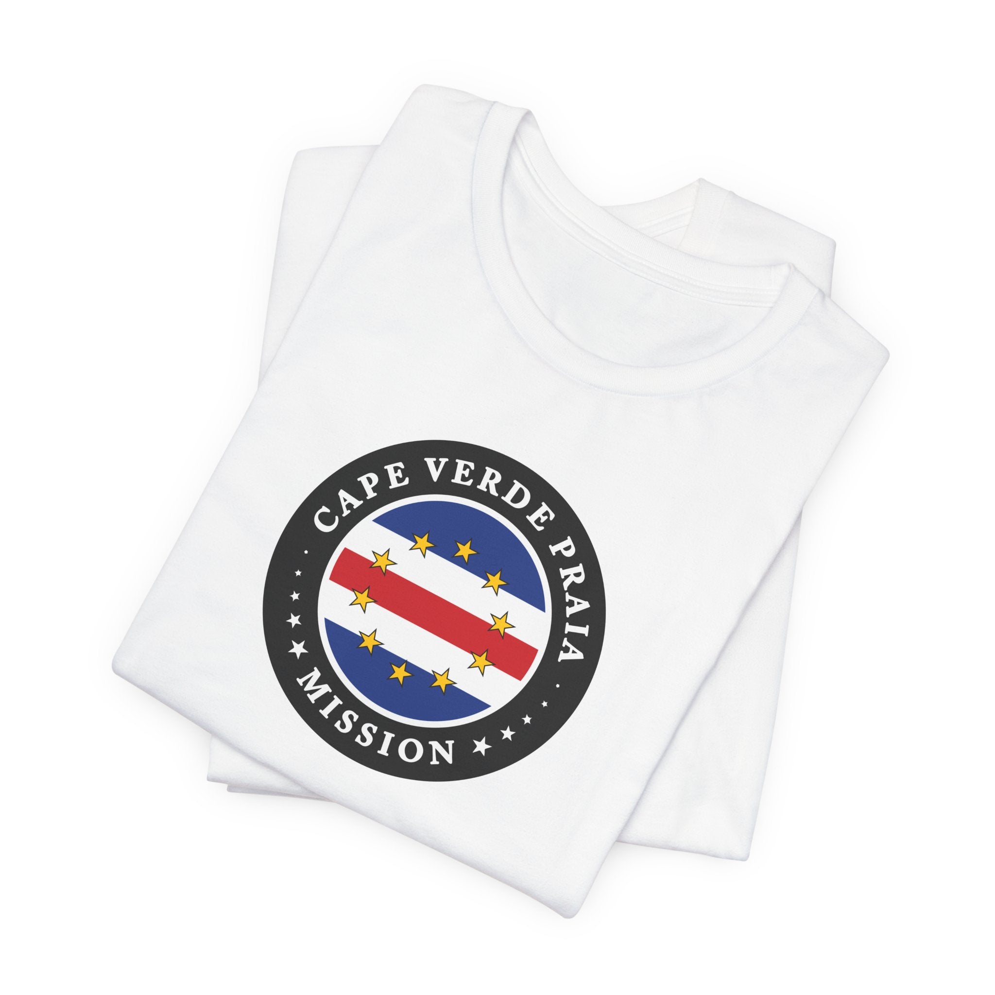 Cape Verde Praia Mission Flag Logo (Black Border) T-shirt - Mission Wishlist - LDS Missionary Gift Store