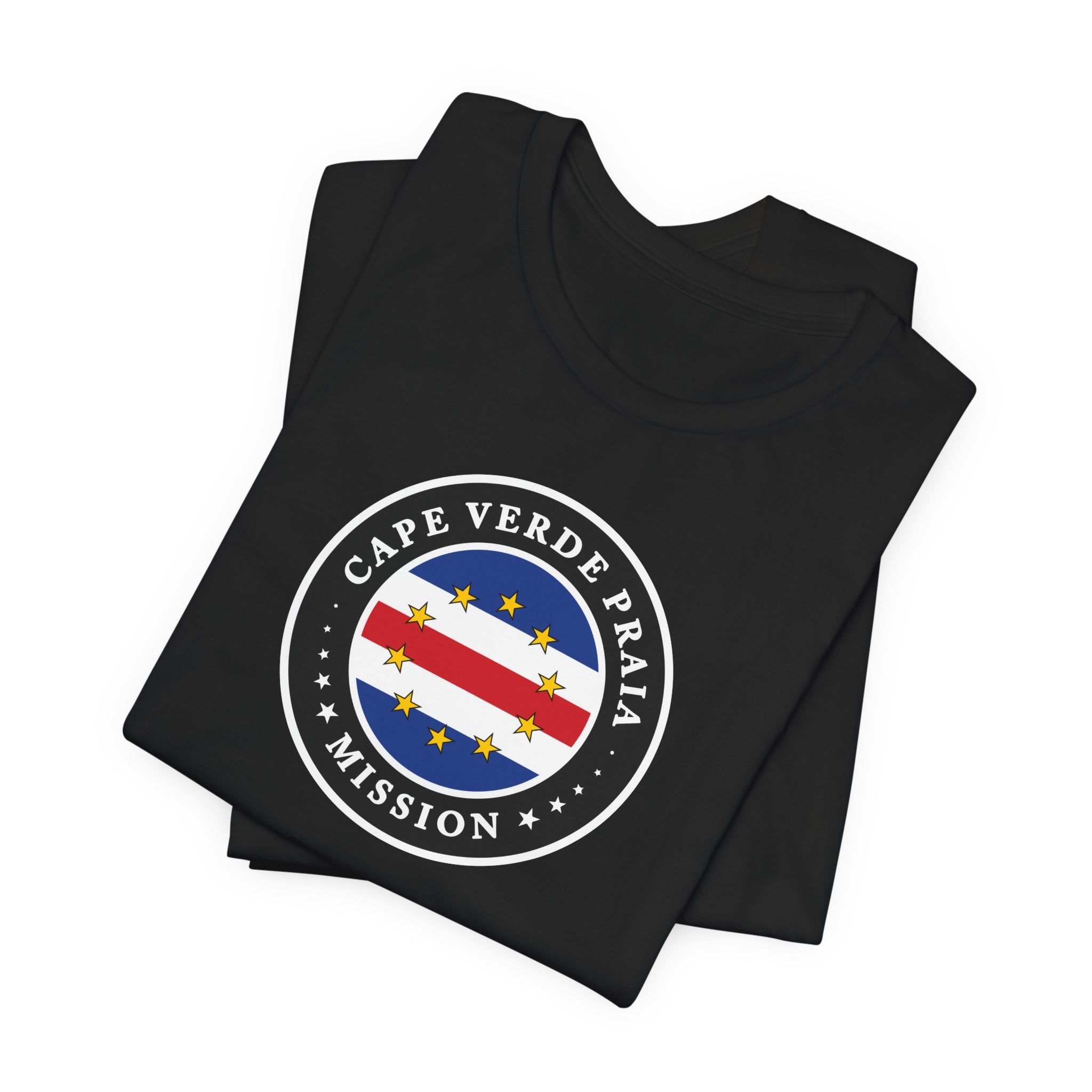 Cape Verde Praia Mission Flag Logo (Black Border) T-shirt - Mission Wishlist - LDS Missionary Gift Store
